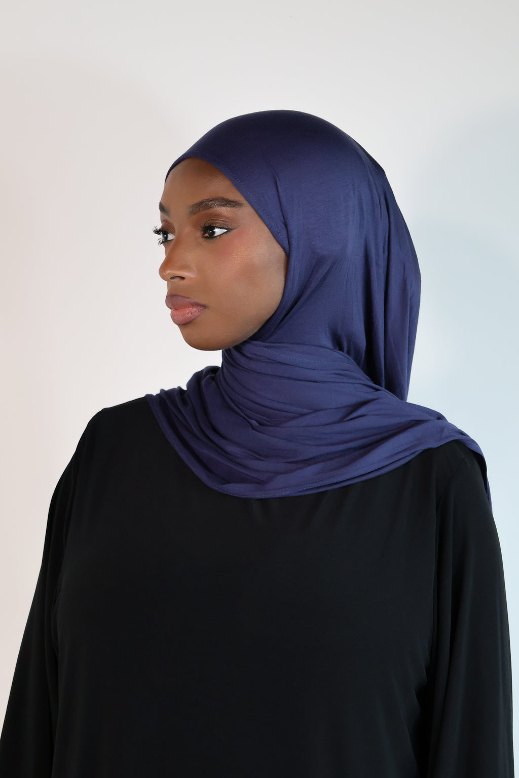 Hijab en jersey bamboo - Indigo