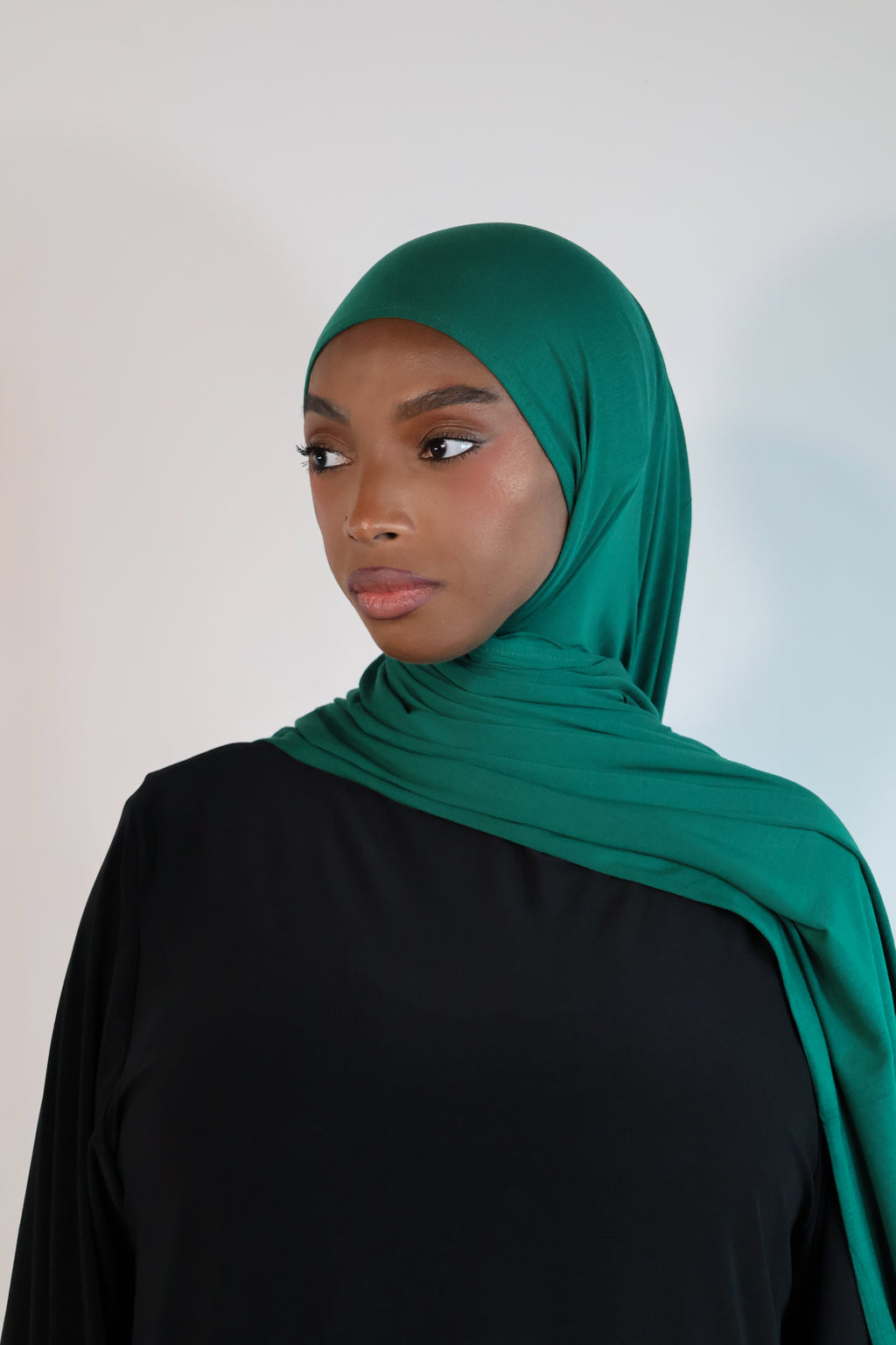 Hijab en jersey bamboo - Evergreen