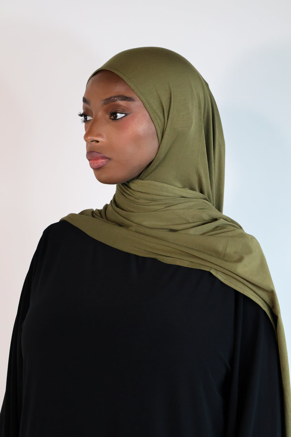 Hijab en jersey bamboo - Olive