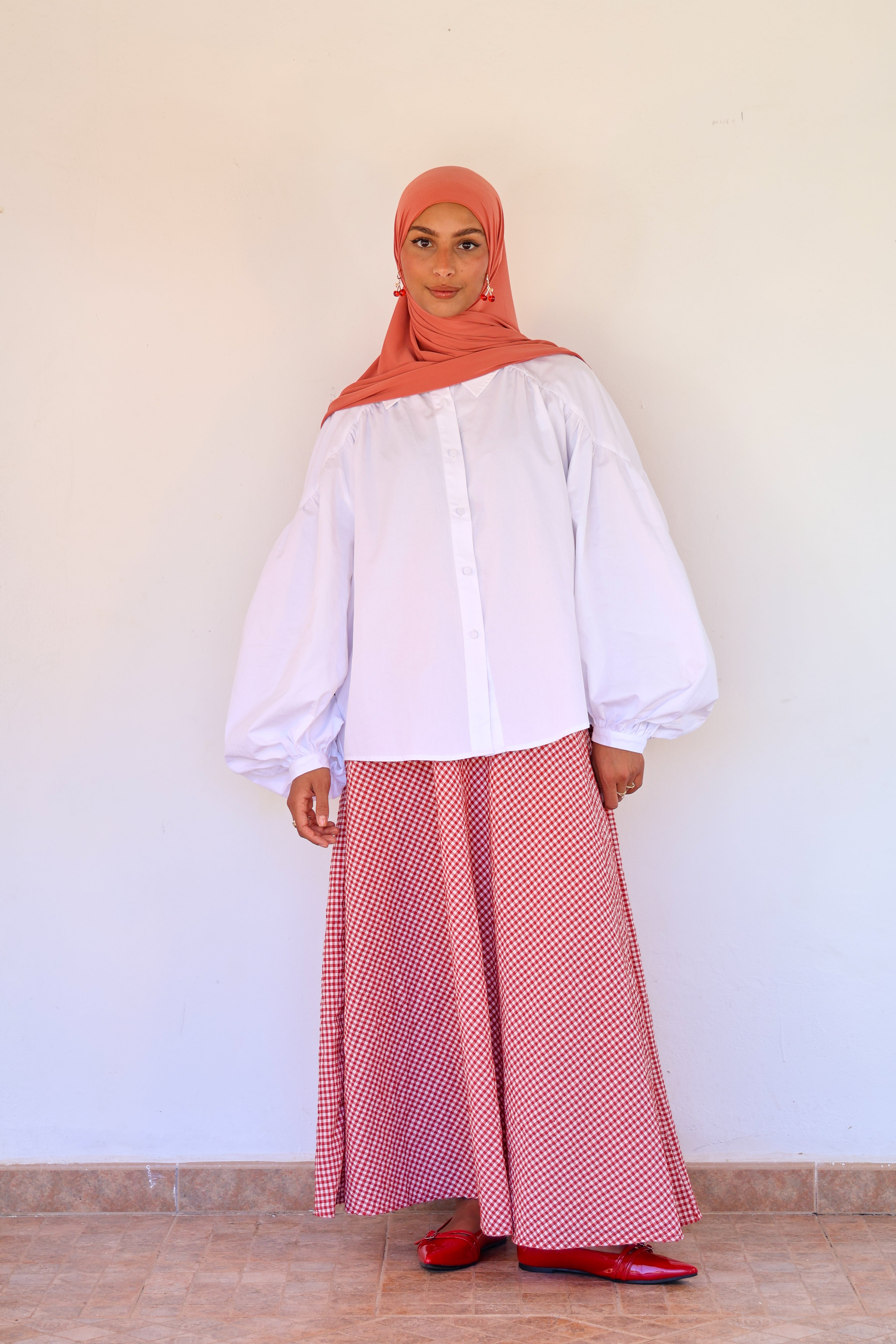 Gingham skirt - Red