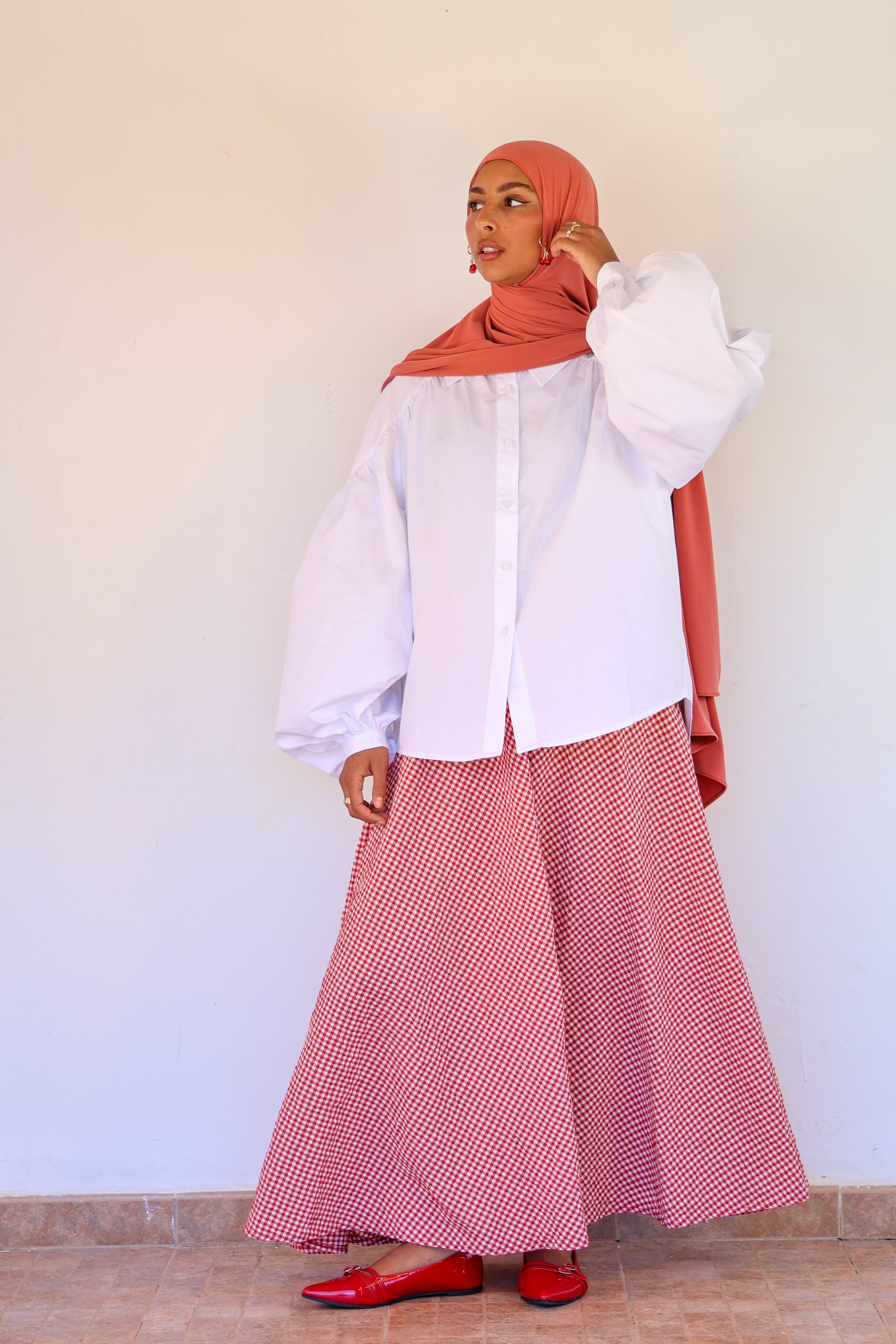 Gingham skirt - Red