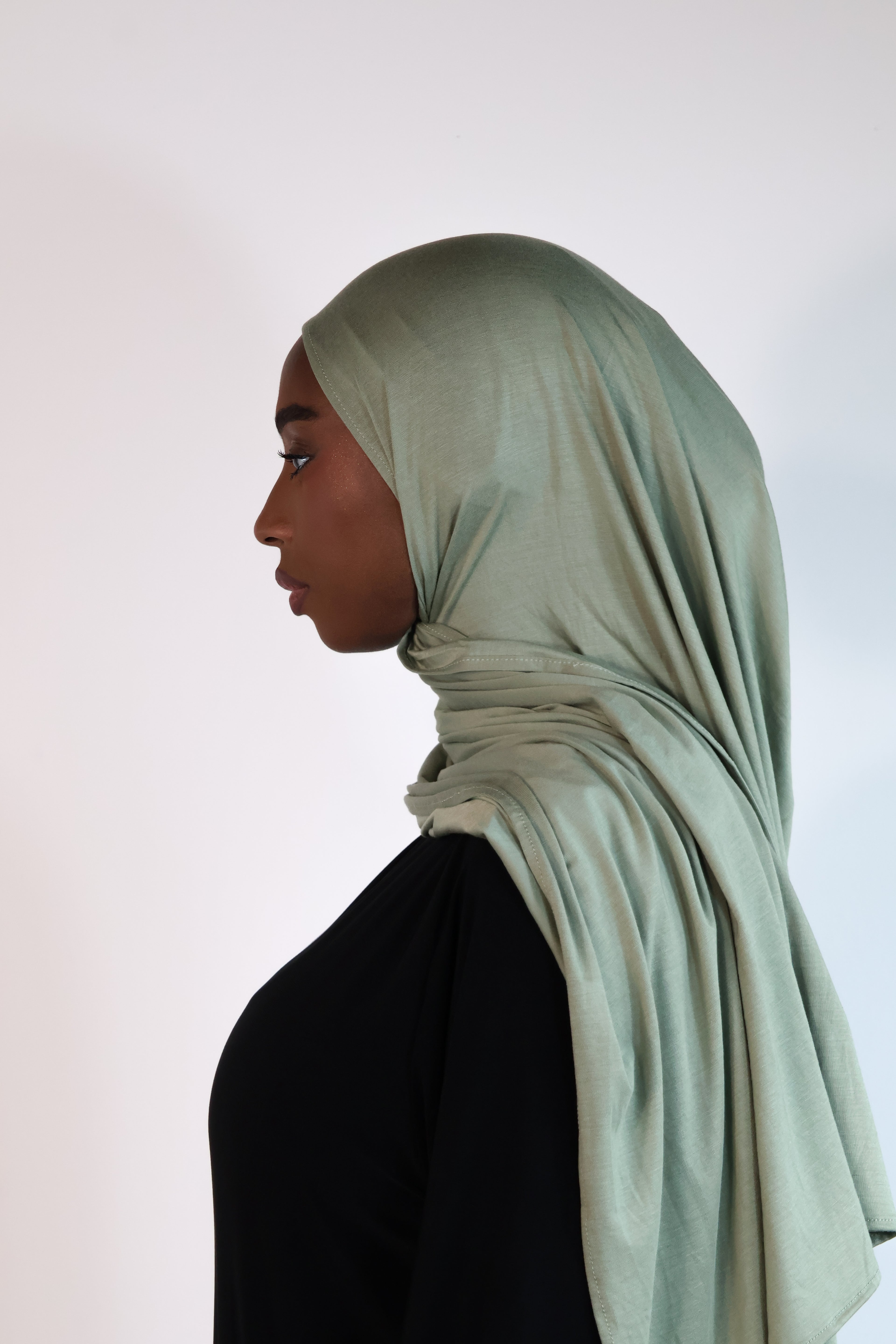 Bamboo jersey hijab - Moss