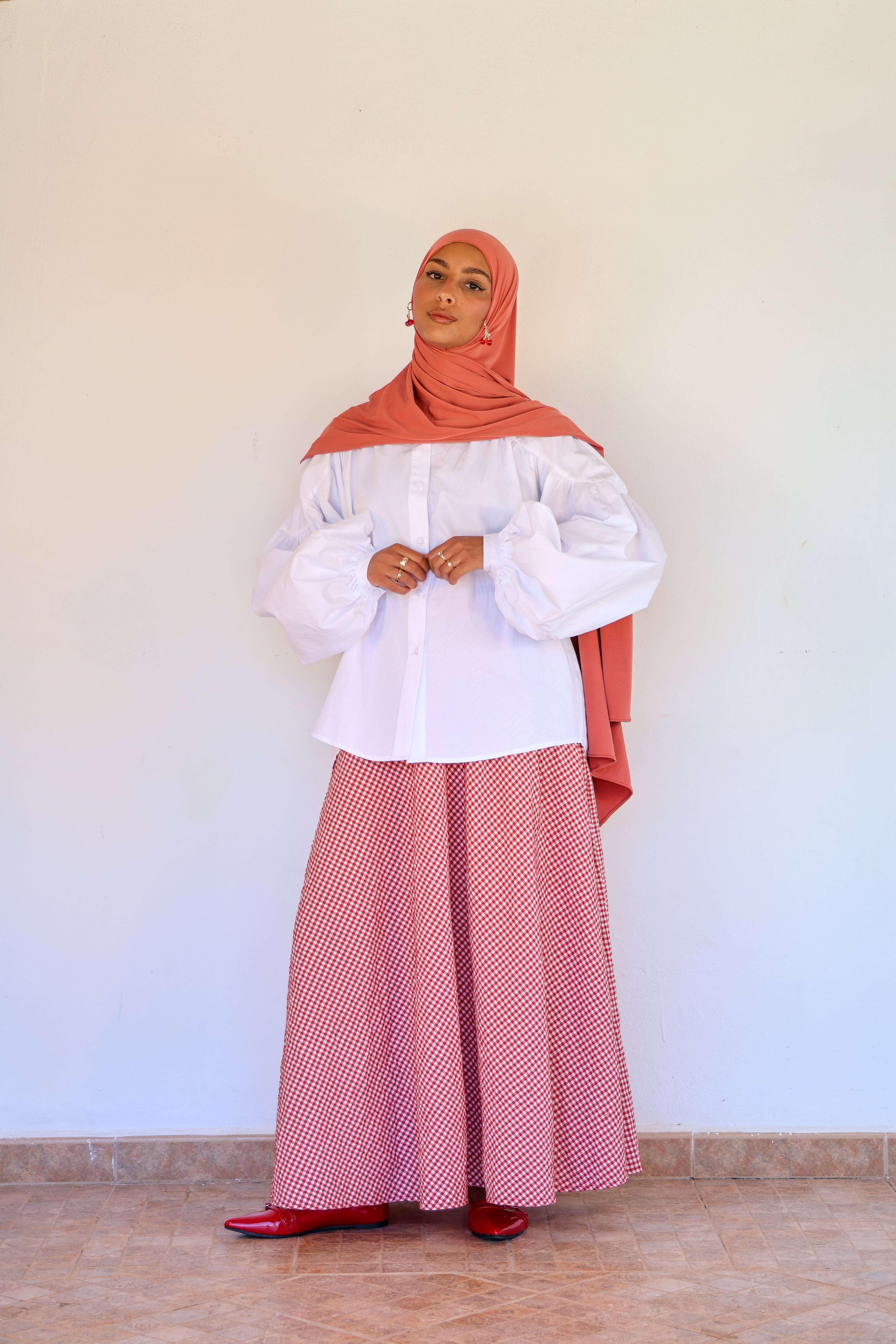 Gingham skirt - Red