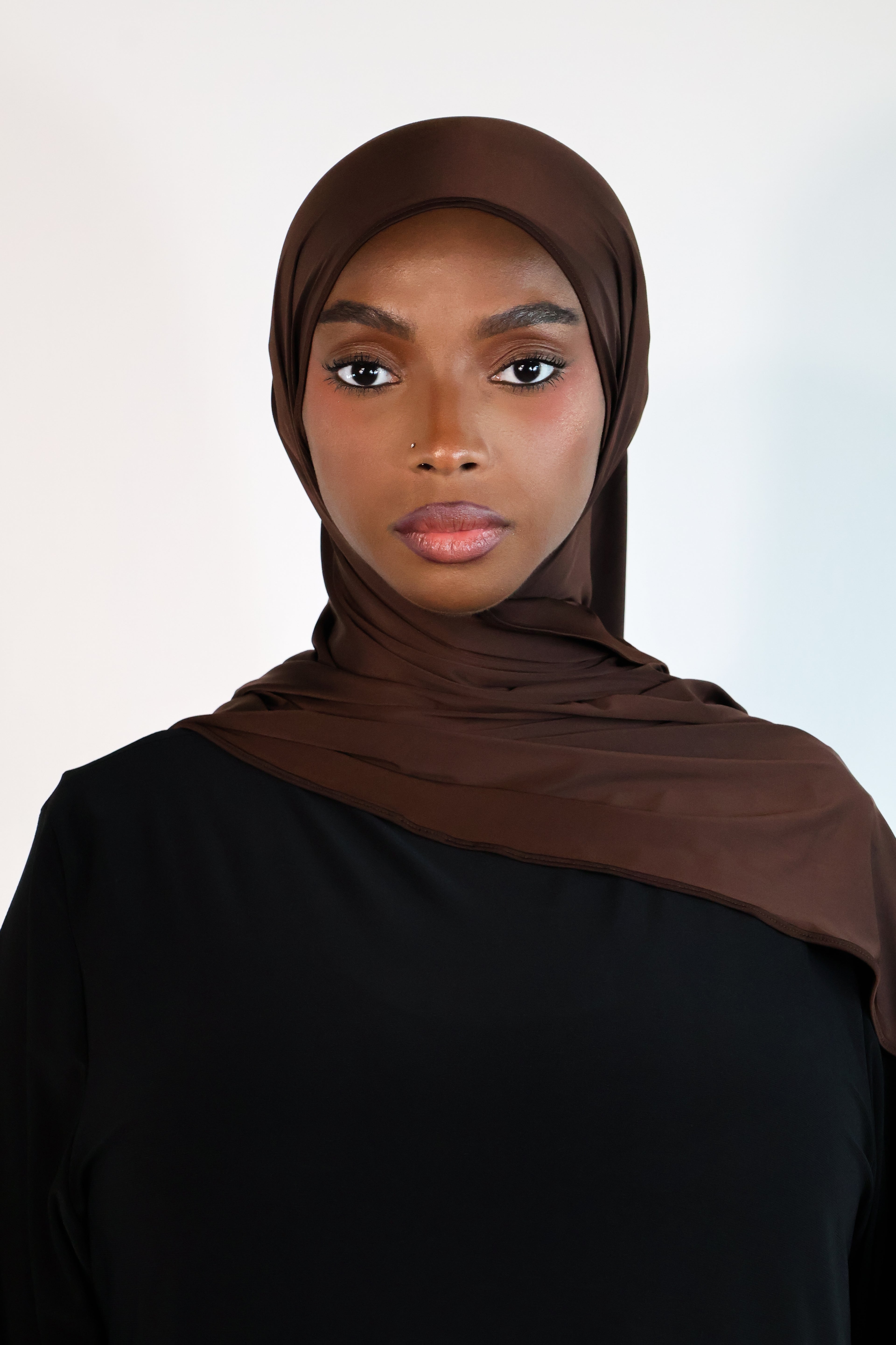 Flowing jersey hijab - Chocolate