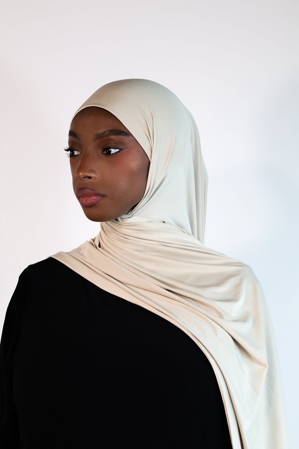 Flowing jersey hijab - Onyx
