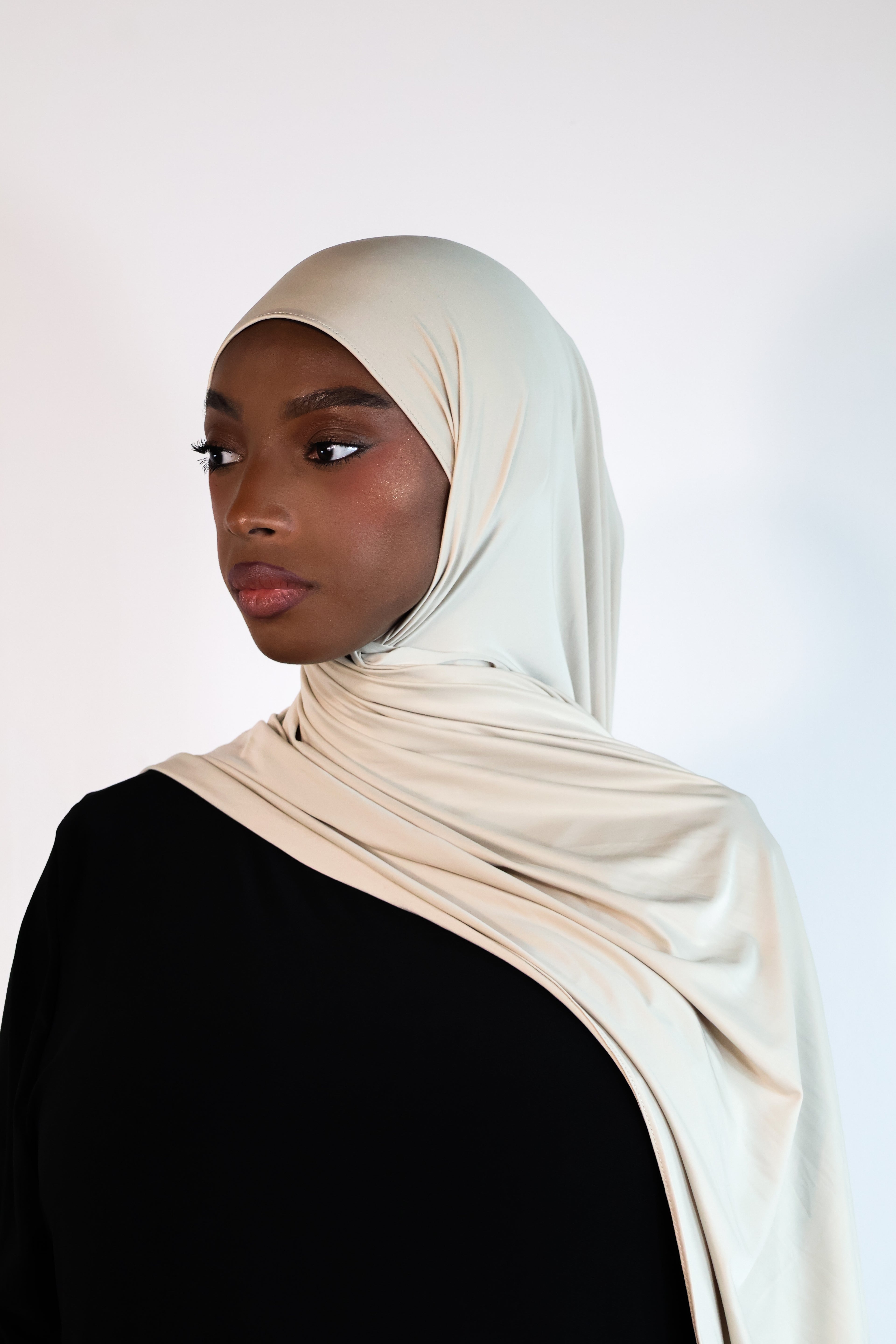 Flowing jersey hijab - Onyx