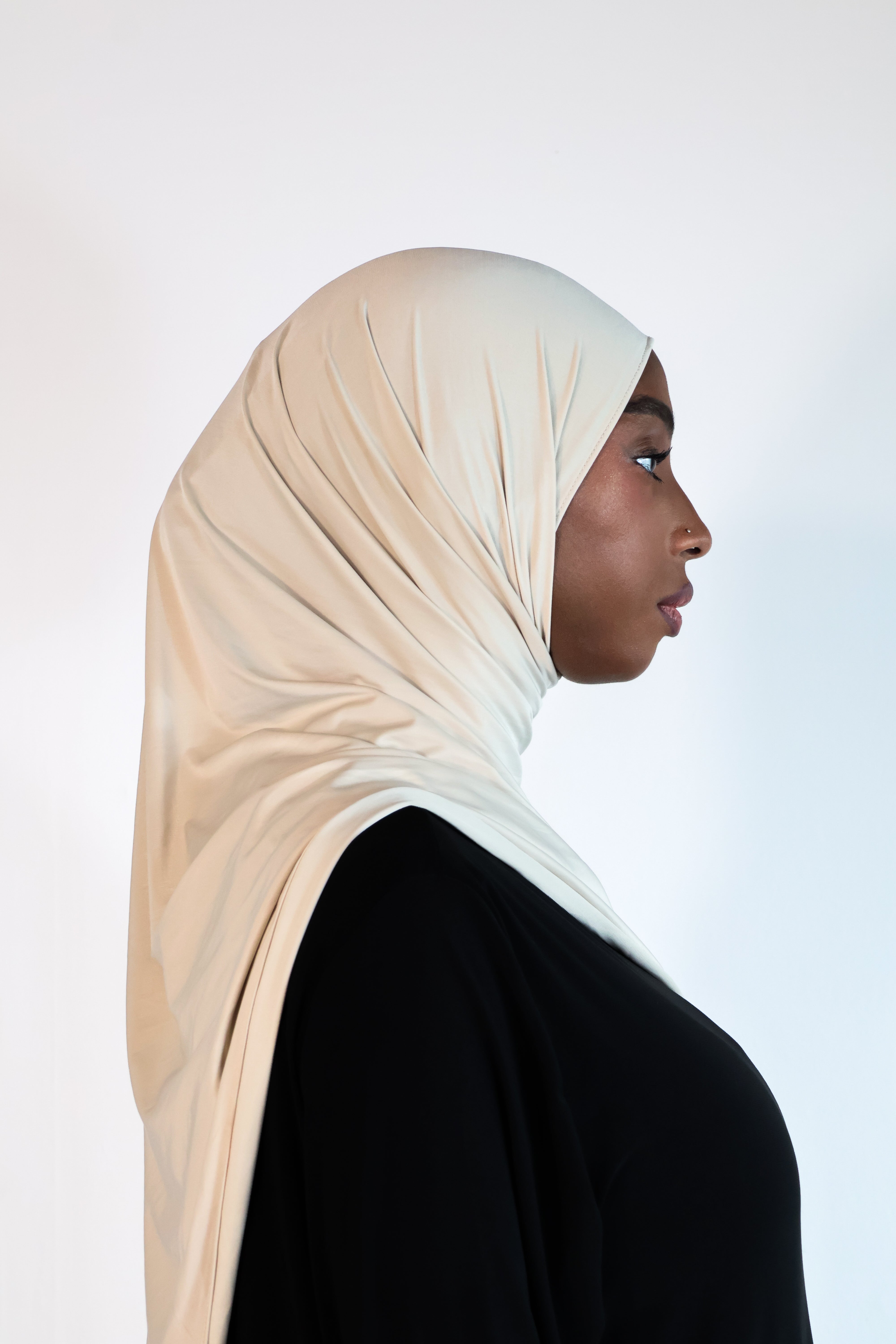 Hijab en jersey fluide - Latte