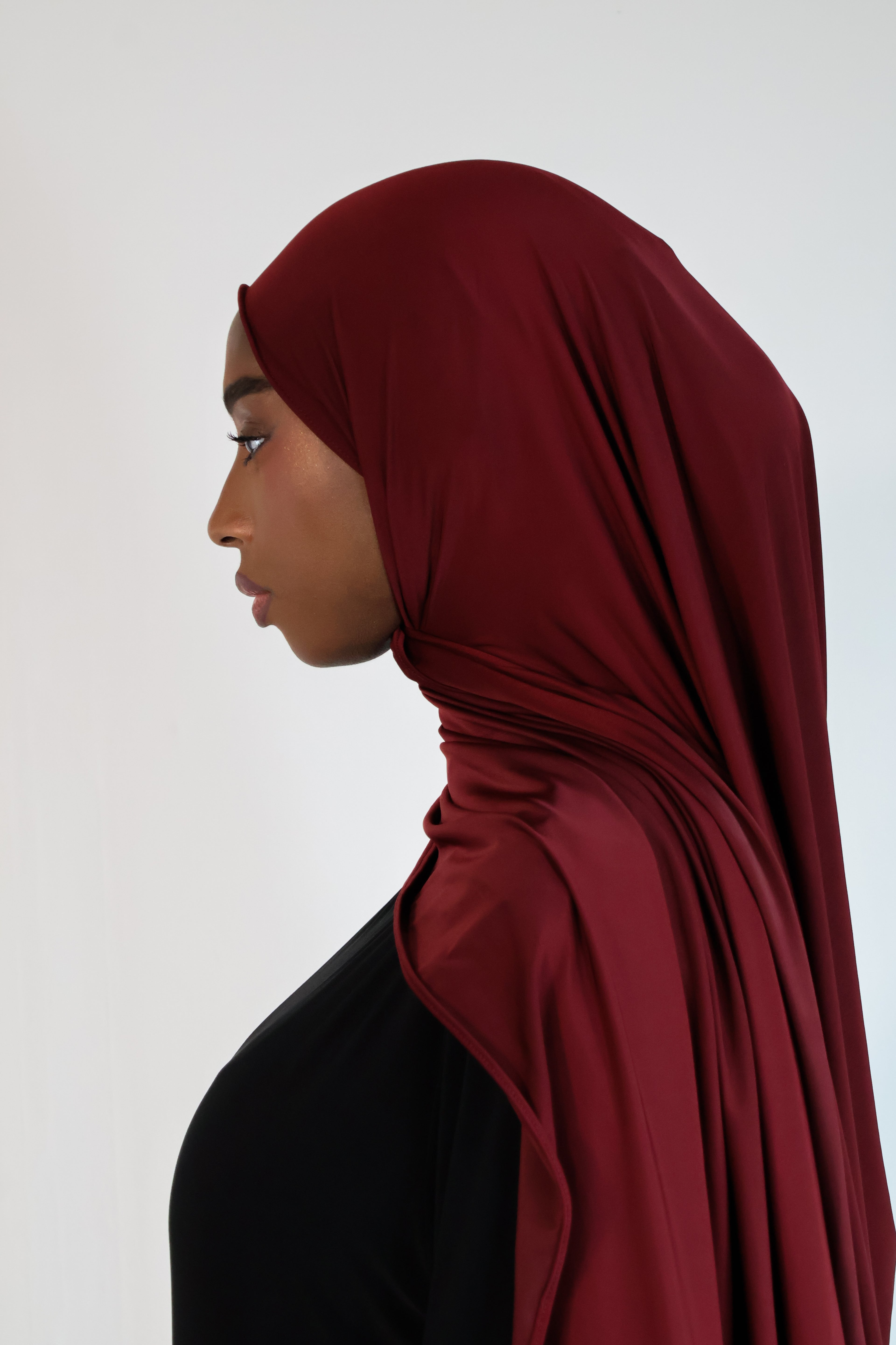 Flowing jersey hijab - Onyx