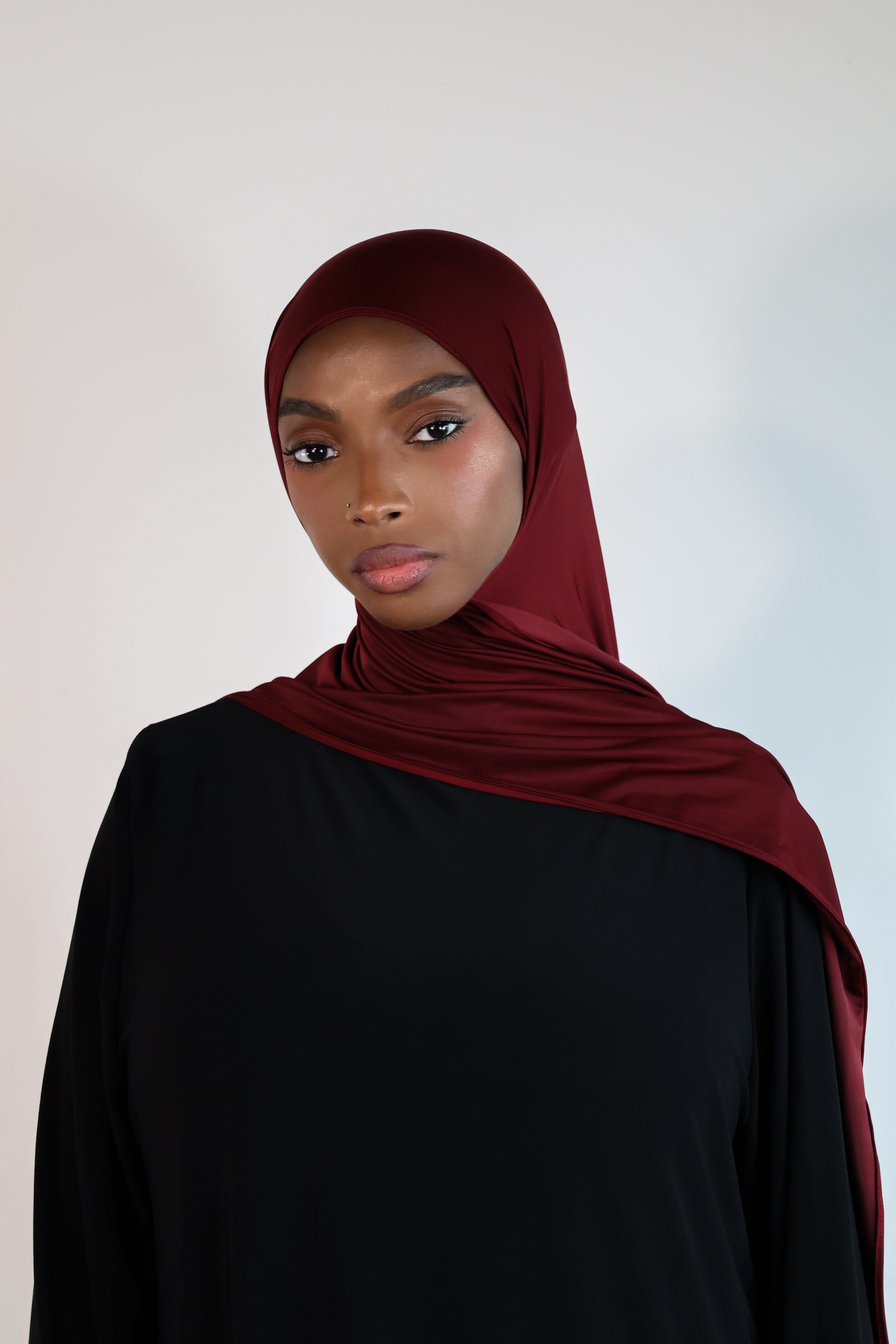 Hijab en jersey fluide - Berry