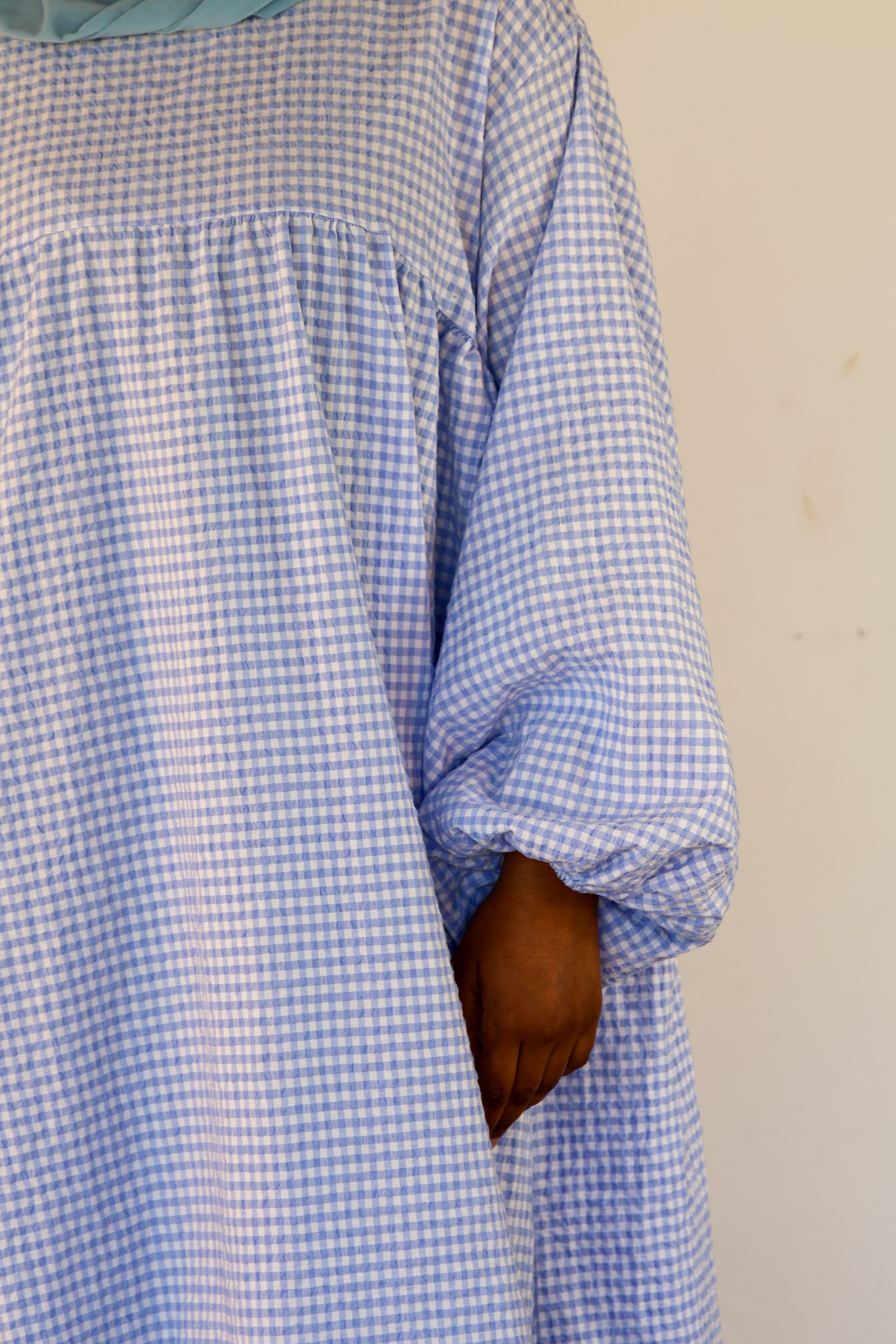 Gingham dress - Sky blue