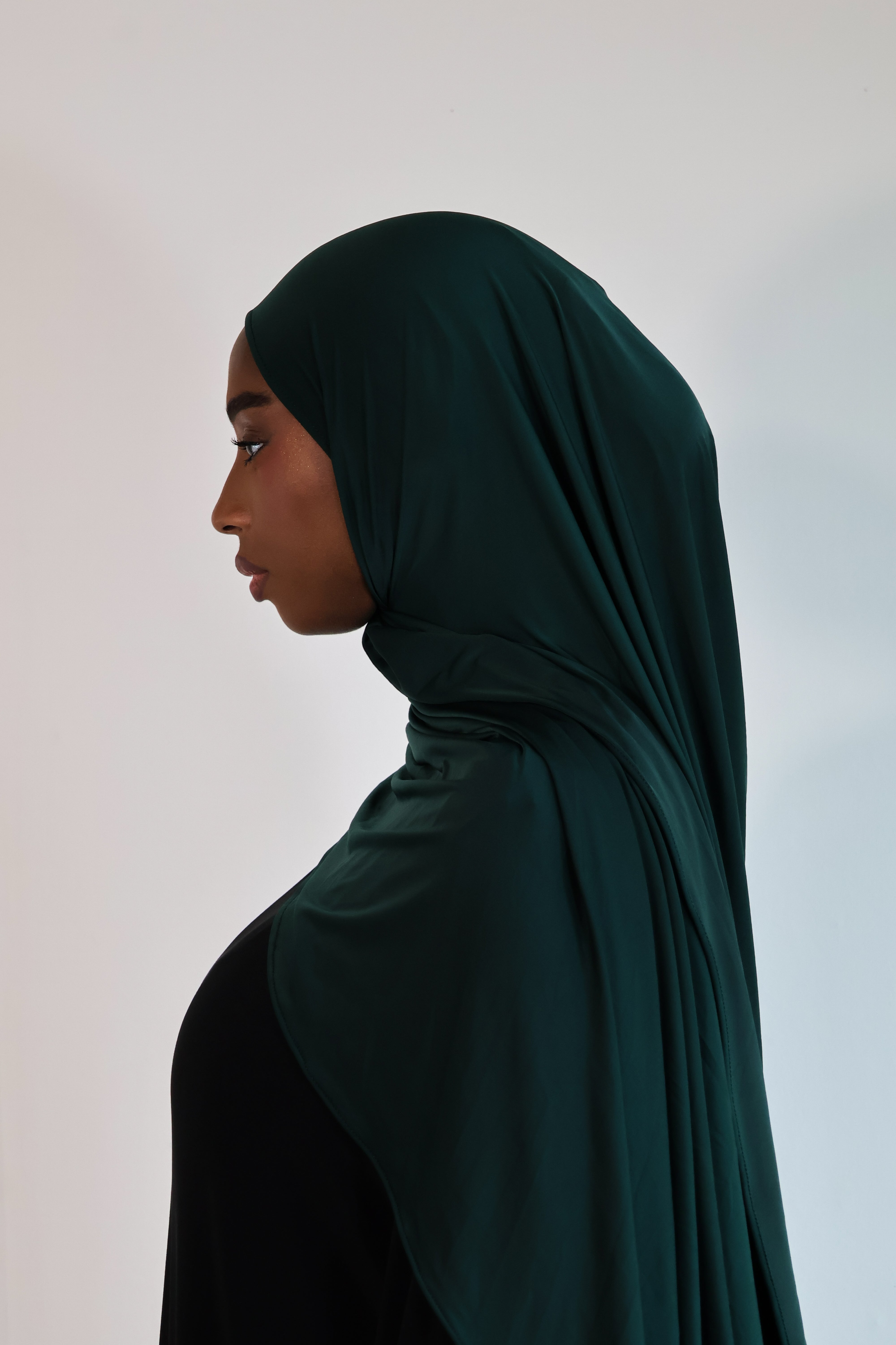 Hijab en jersey fluide - Emerald