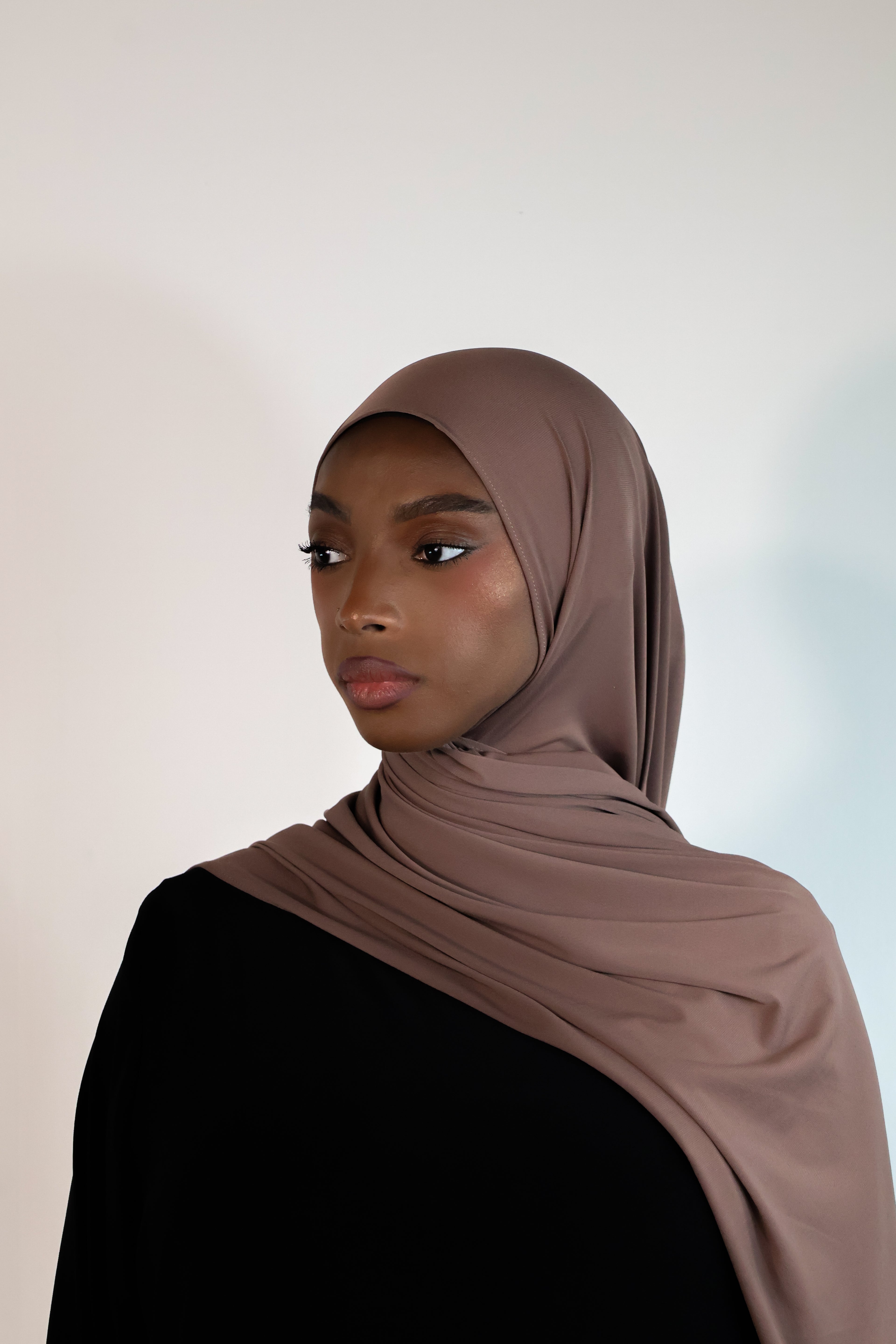 Hijab en jersey premium - Walnut
