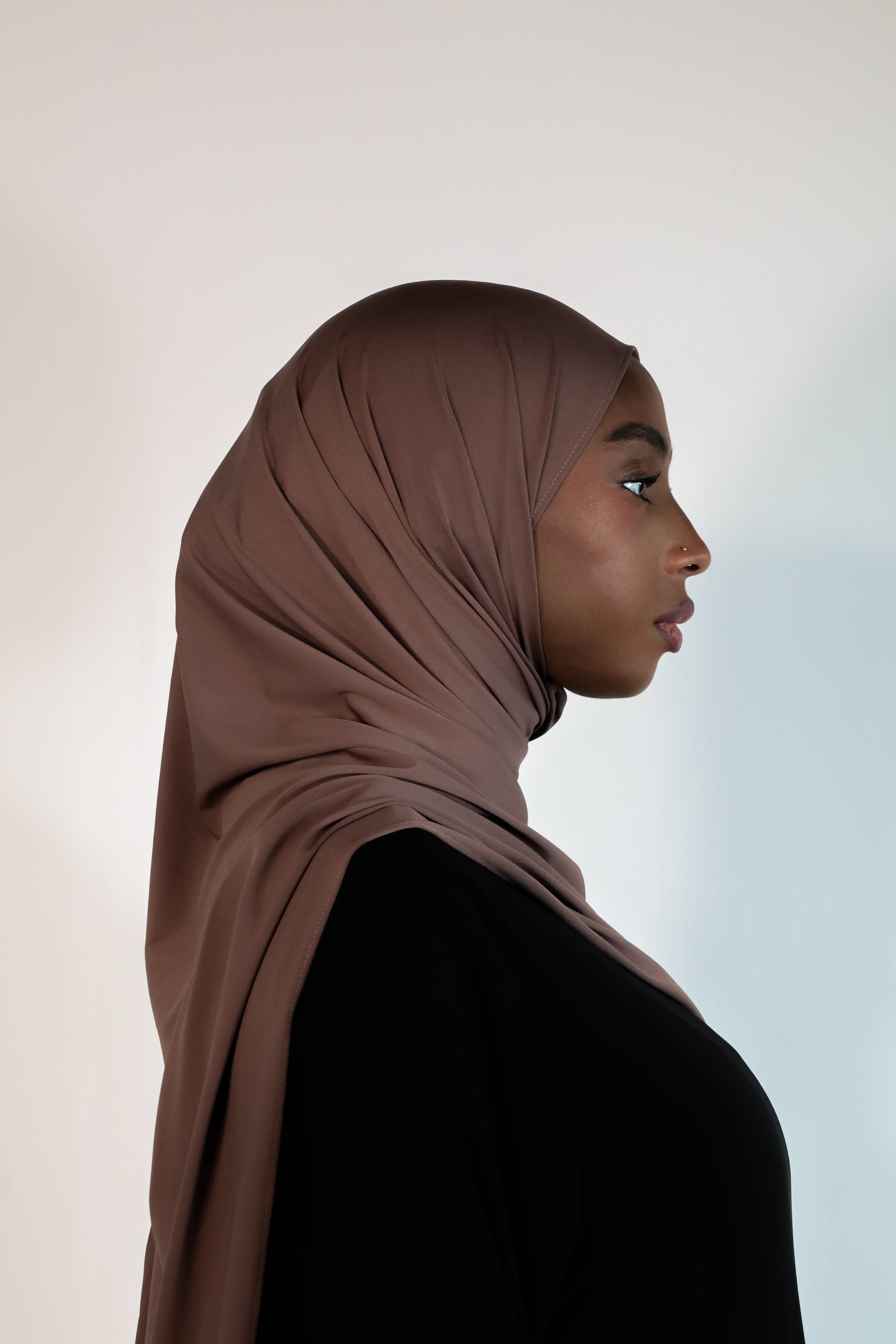 Hijab en jersey premium - Walnut