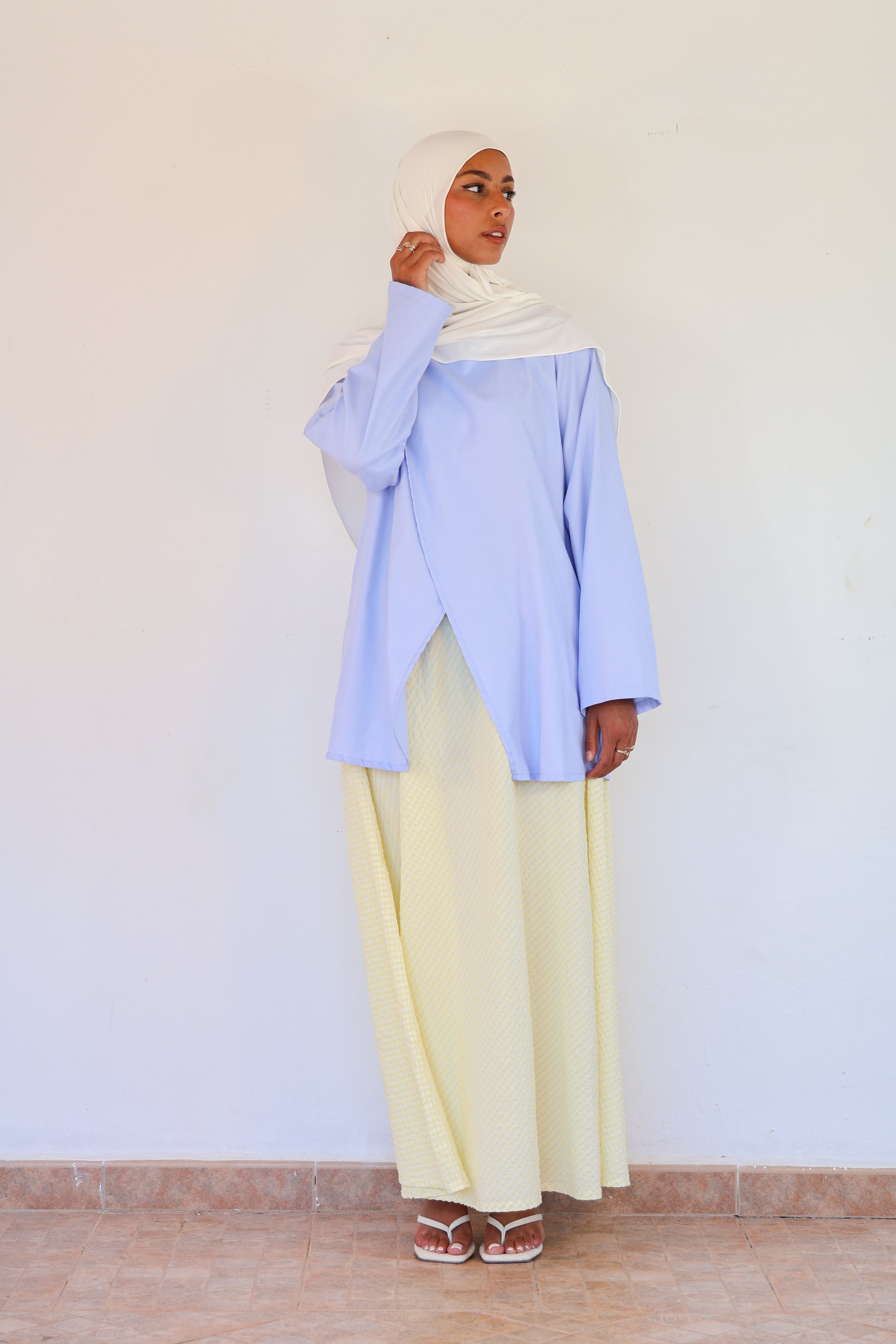 Gingham skirt - Butter yellow