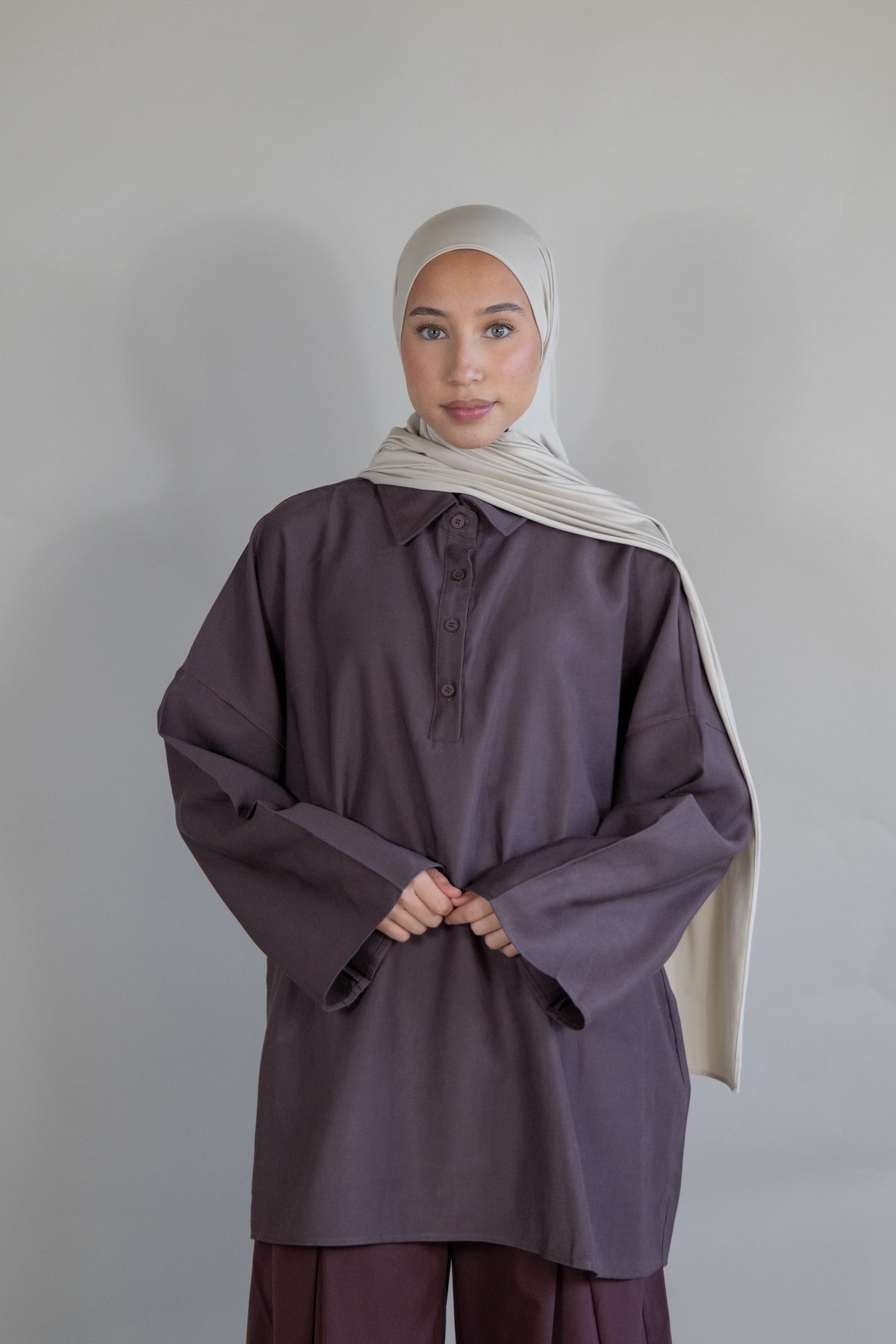 Chemise tencel - Prune
