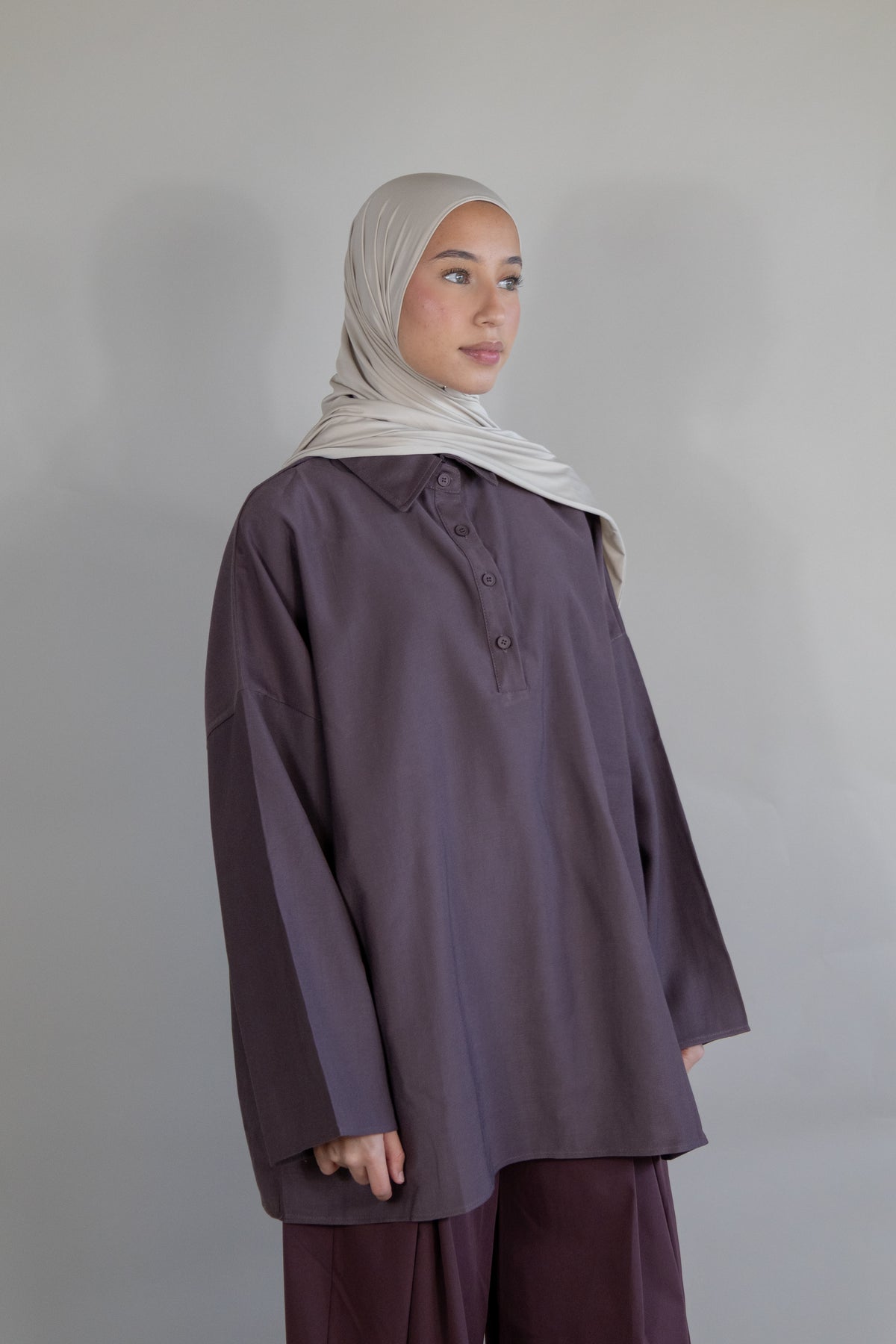 Chemise tencel - Prune