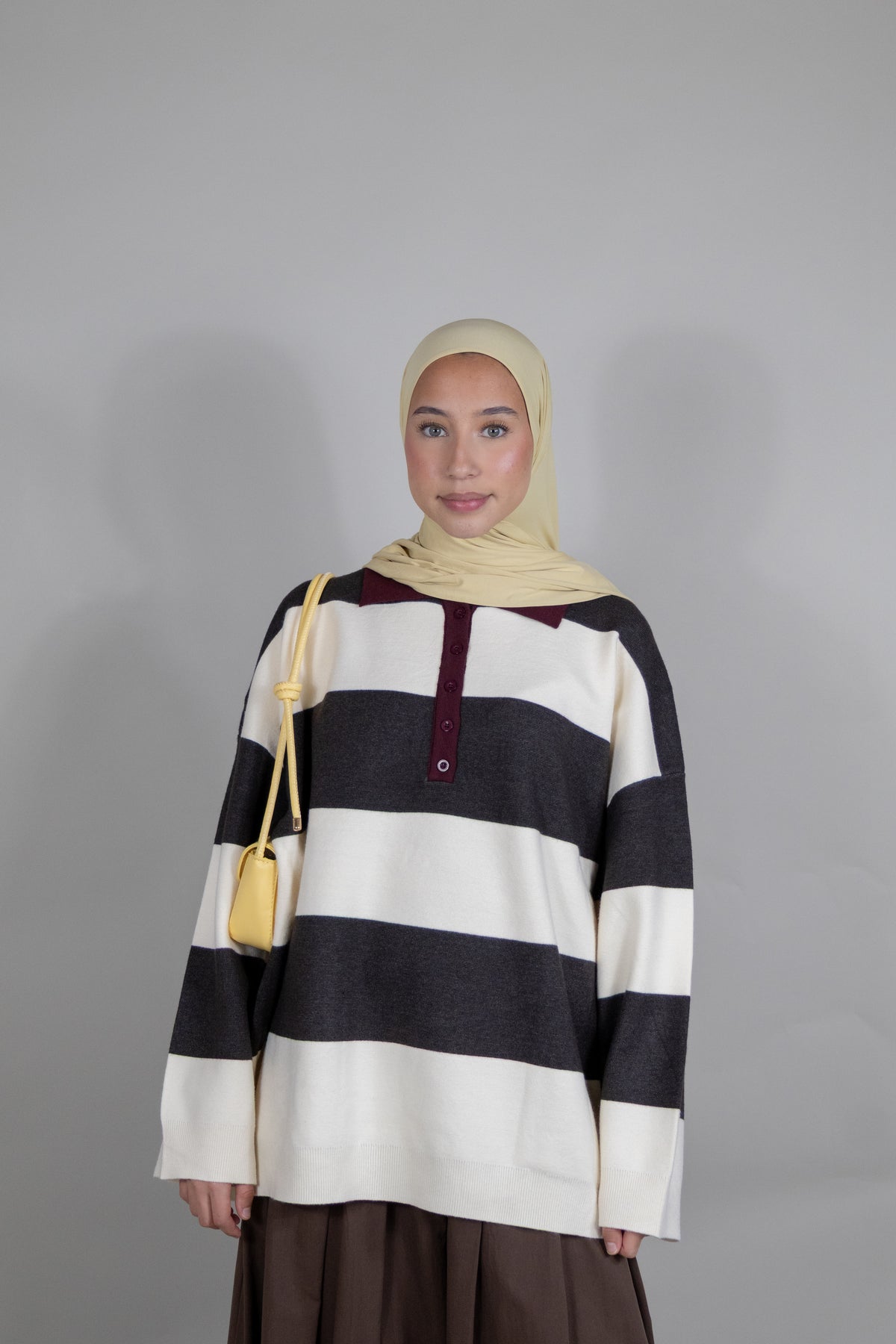 Pull marinière - Marron