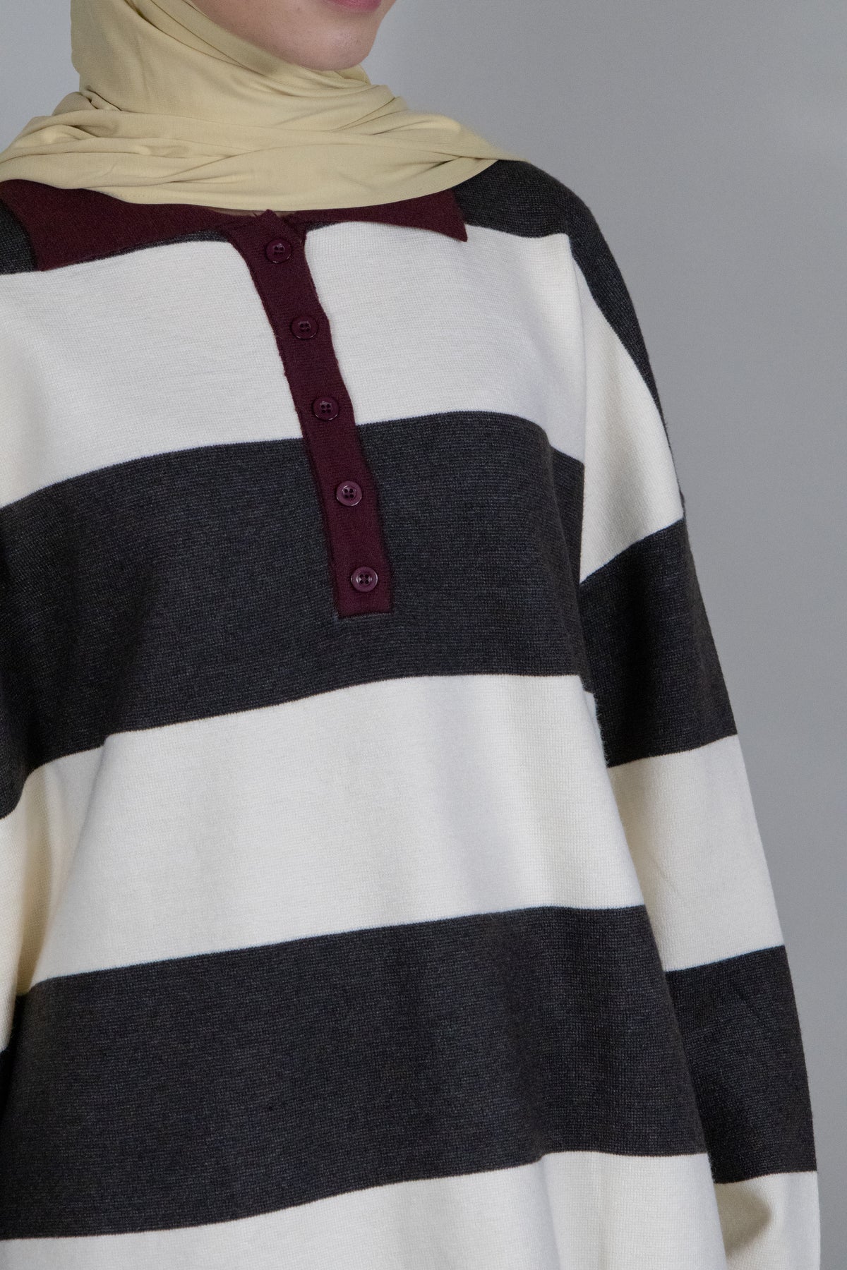 Pull marinière - Marron