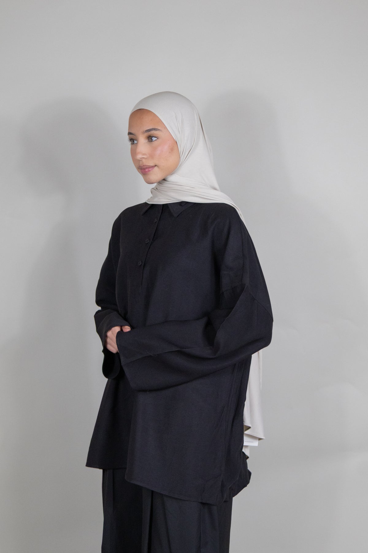 Chemise tencel - Noir