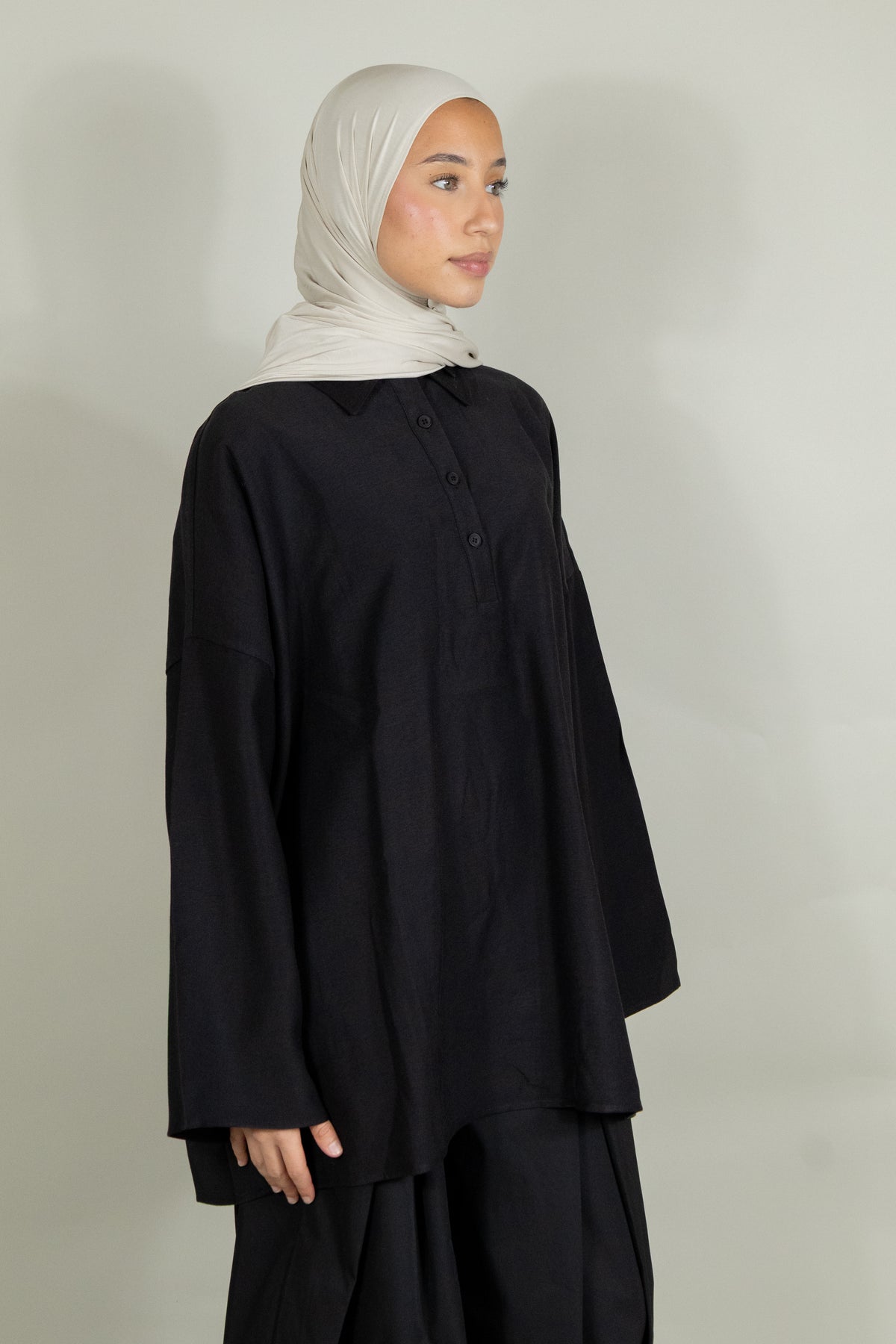 Chemise tencel - Noir