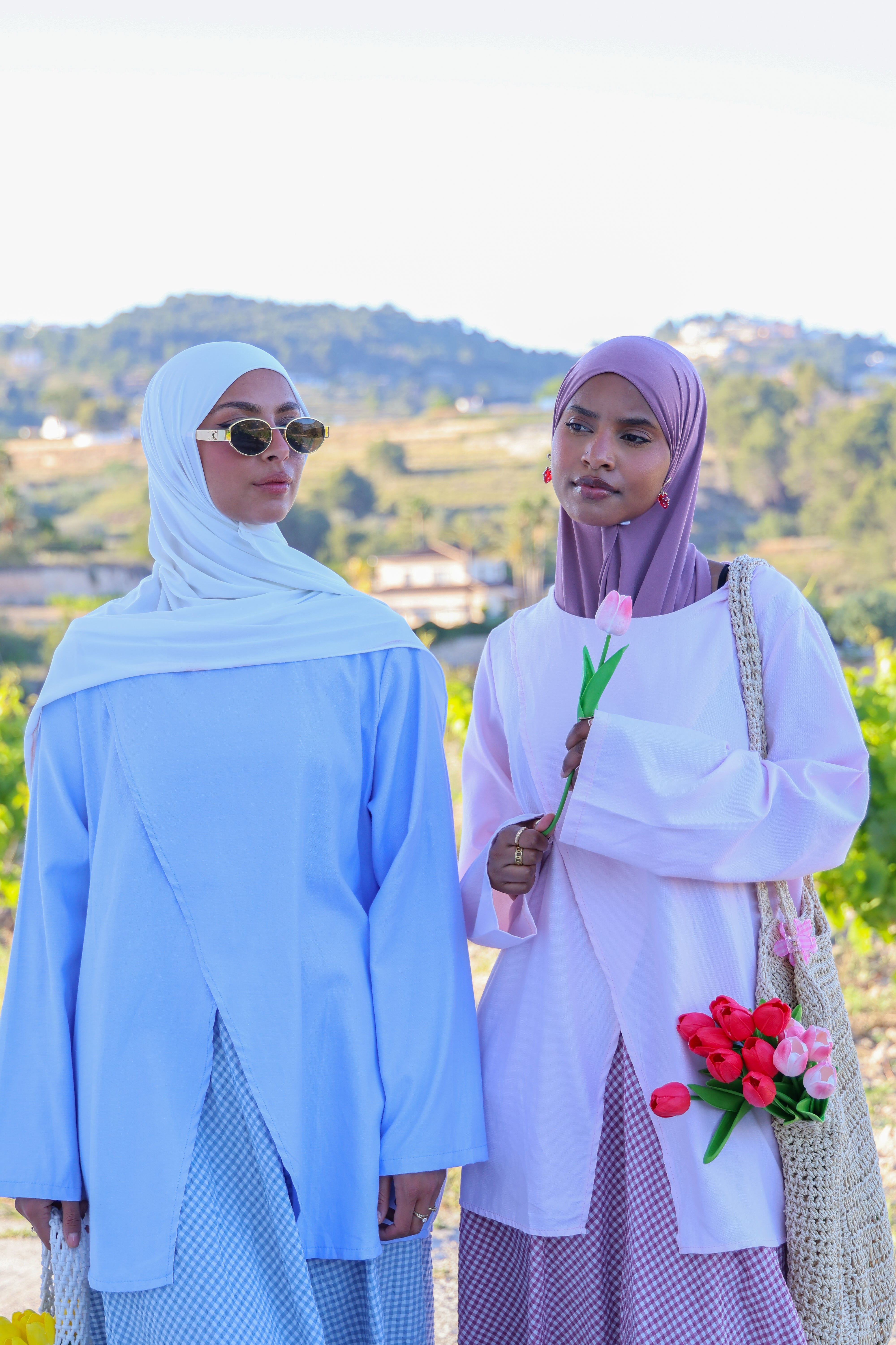 Jupe vichy - Bleu ciel