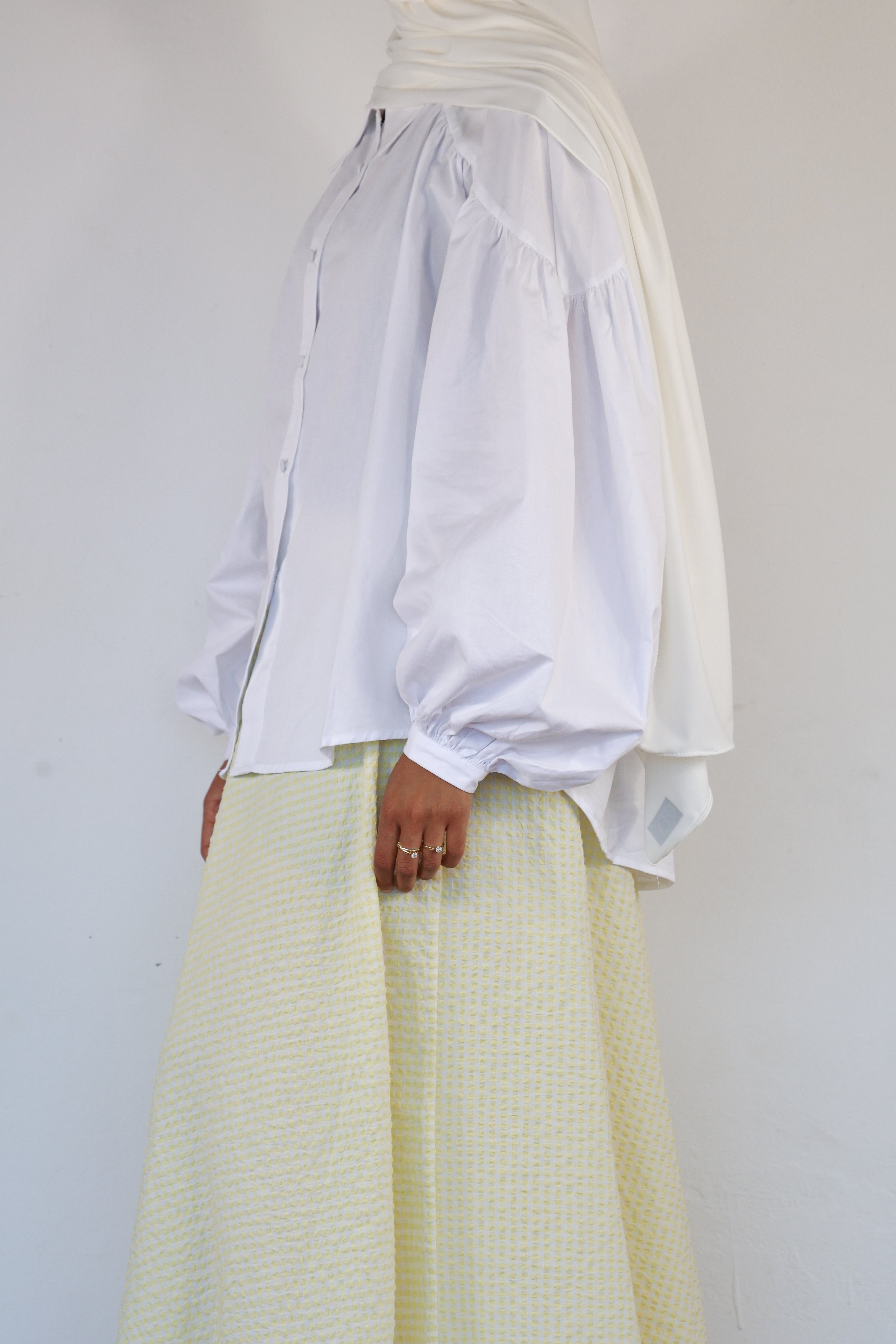 Gingham skirt - Butter yellow