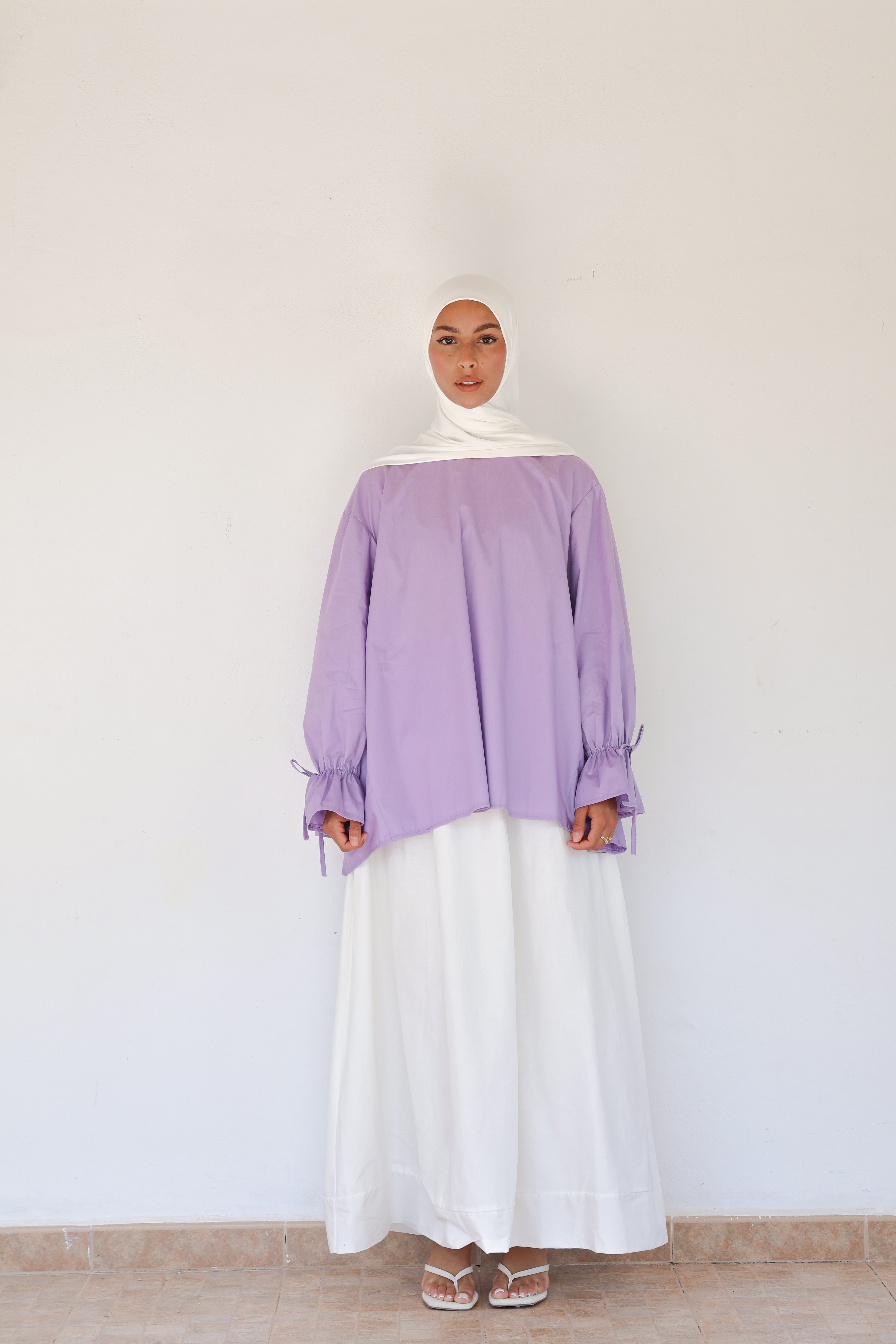 Cotton skirt - White lined