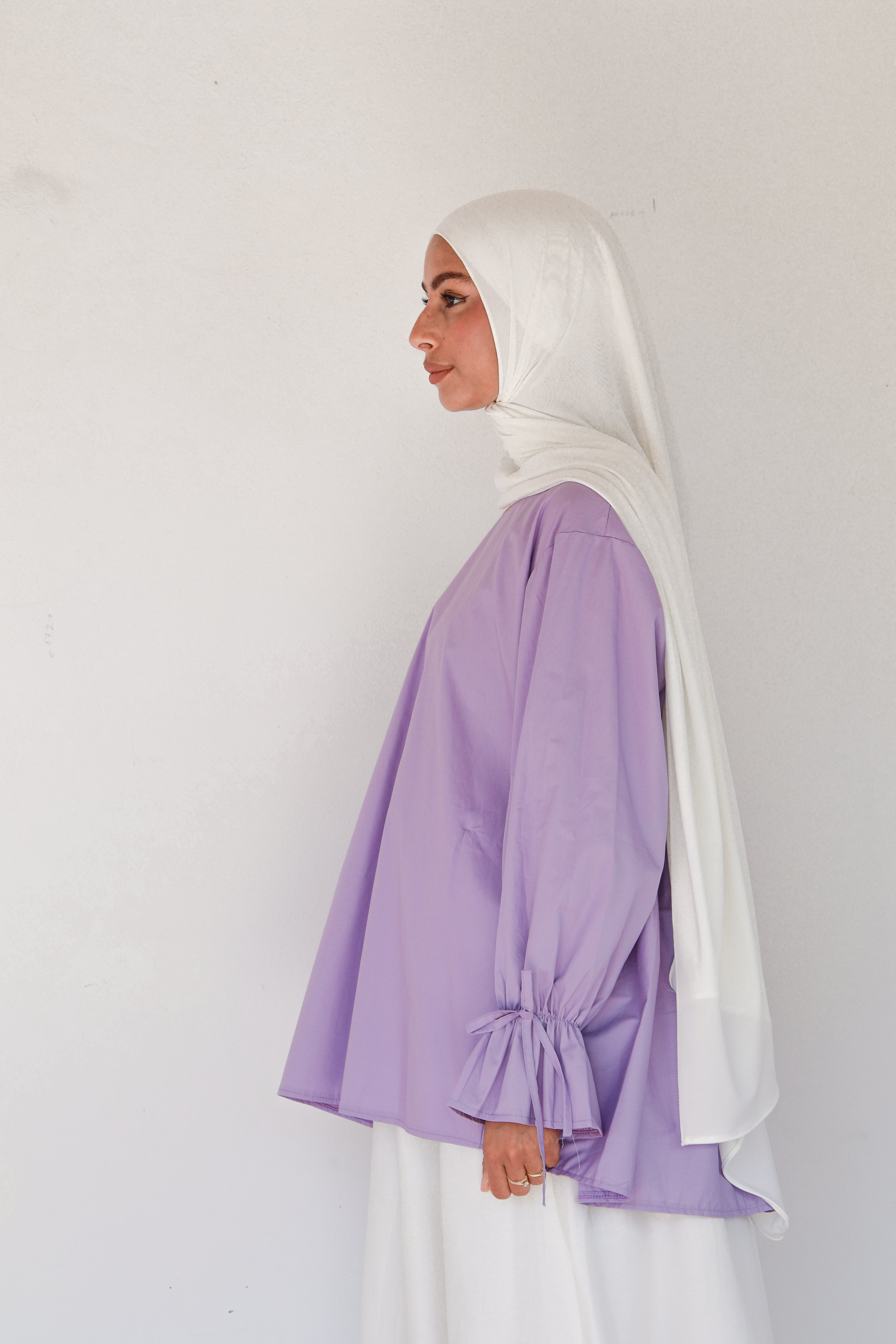 Scrunchie sleeve top - Lilac