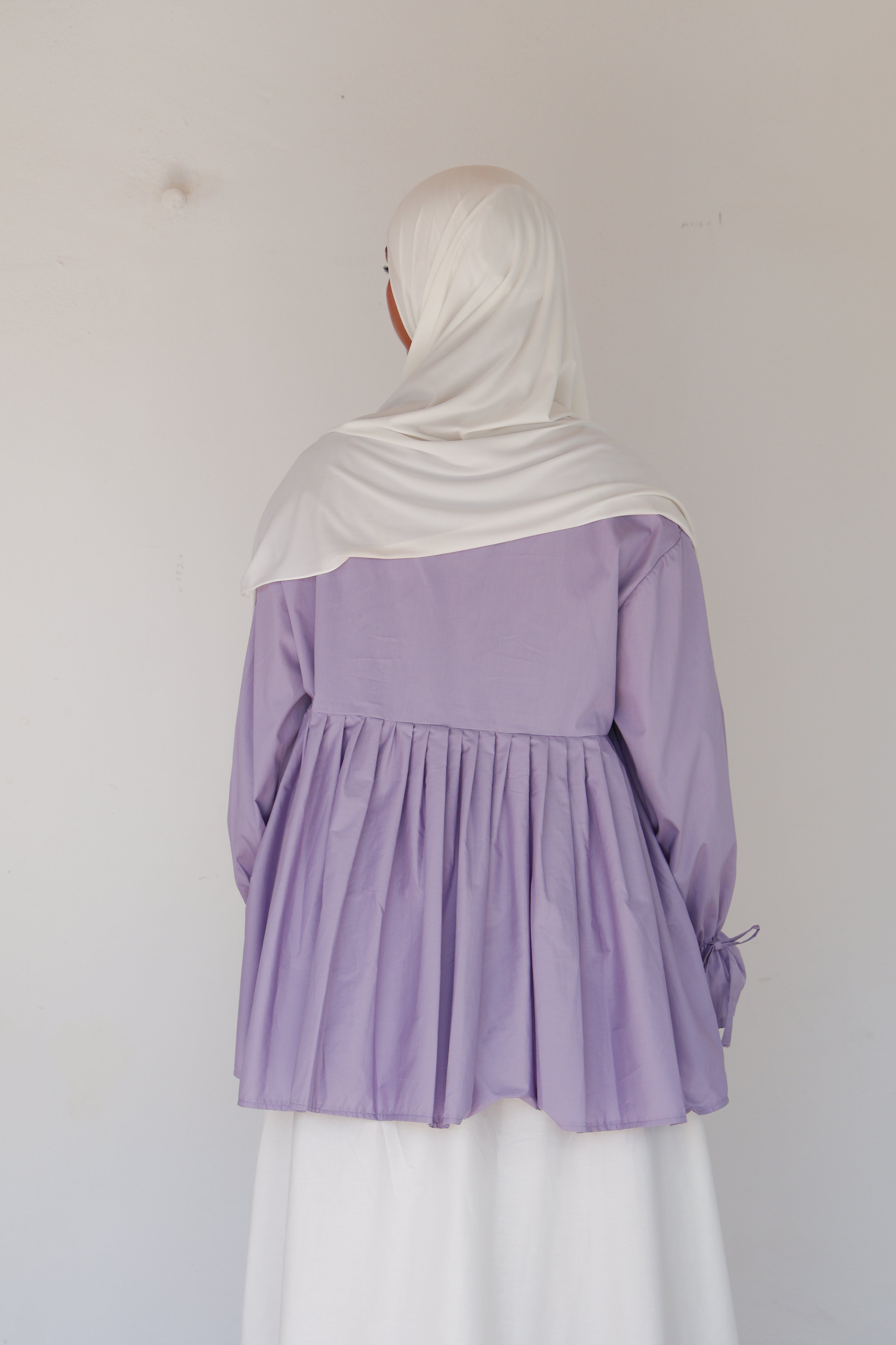 Scrunchie sleeve top - Lilac