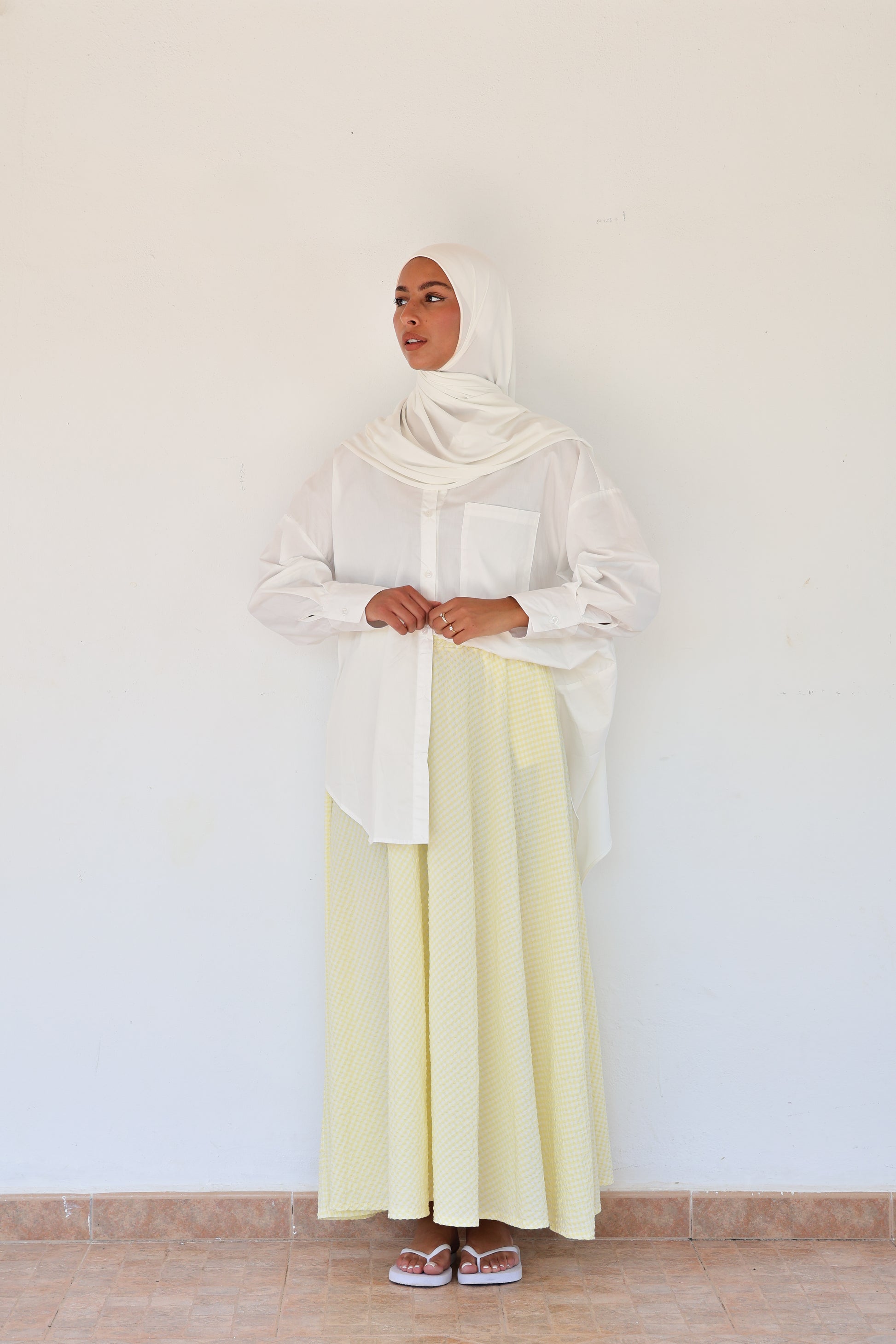 Jupe vichy - Jaune beurre