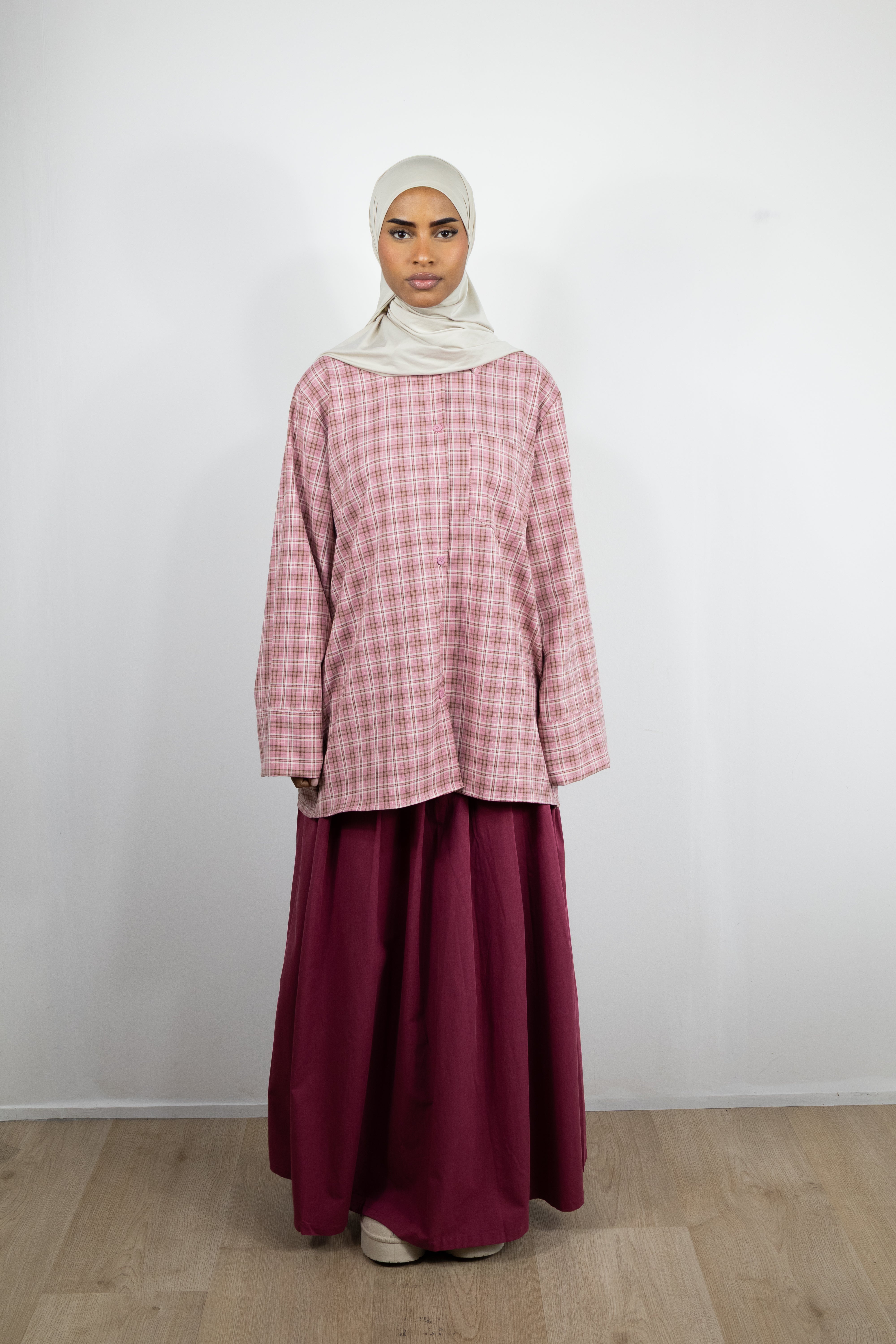 Chemise a carreaux - Rose