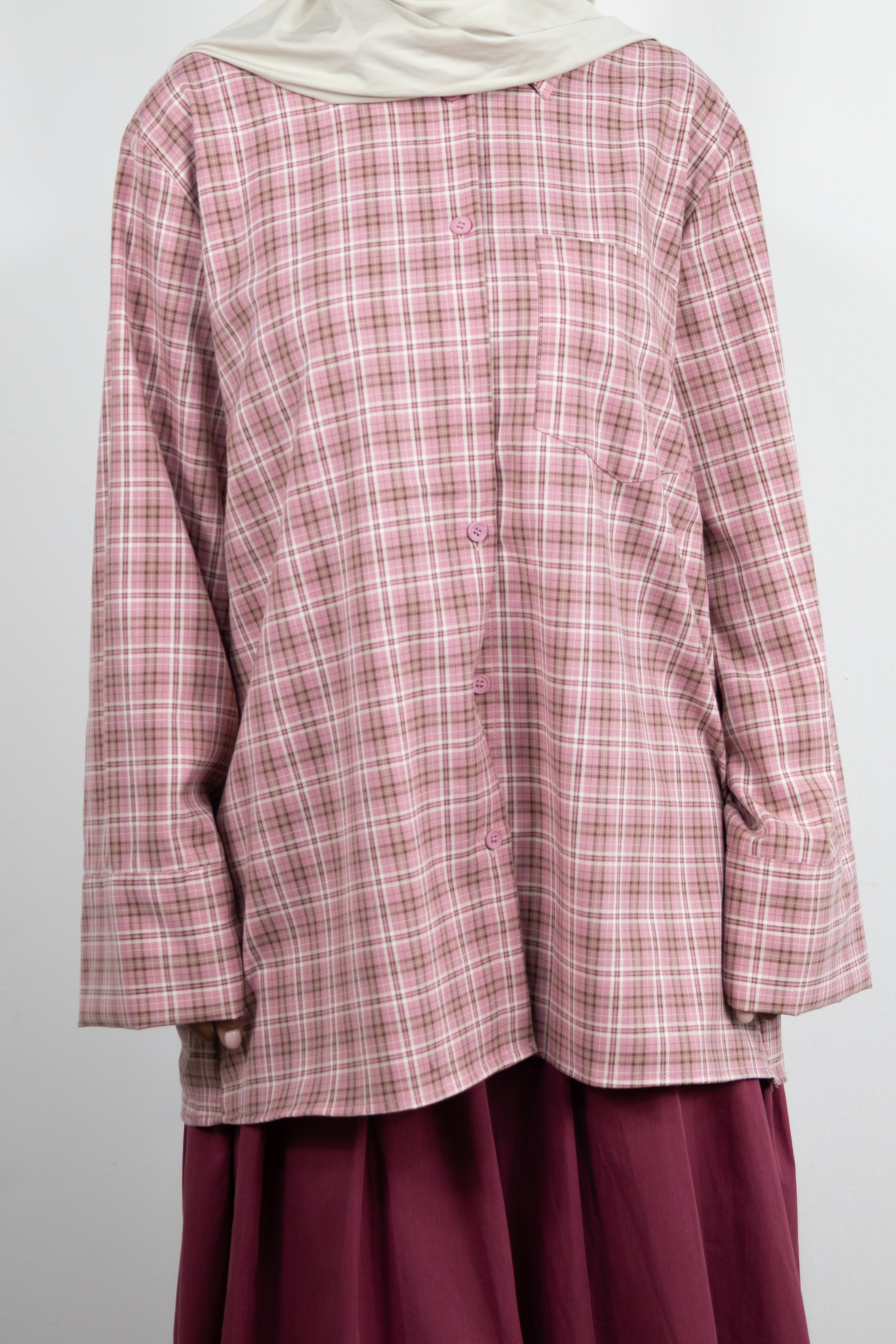Chemise a carreaux - Rose