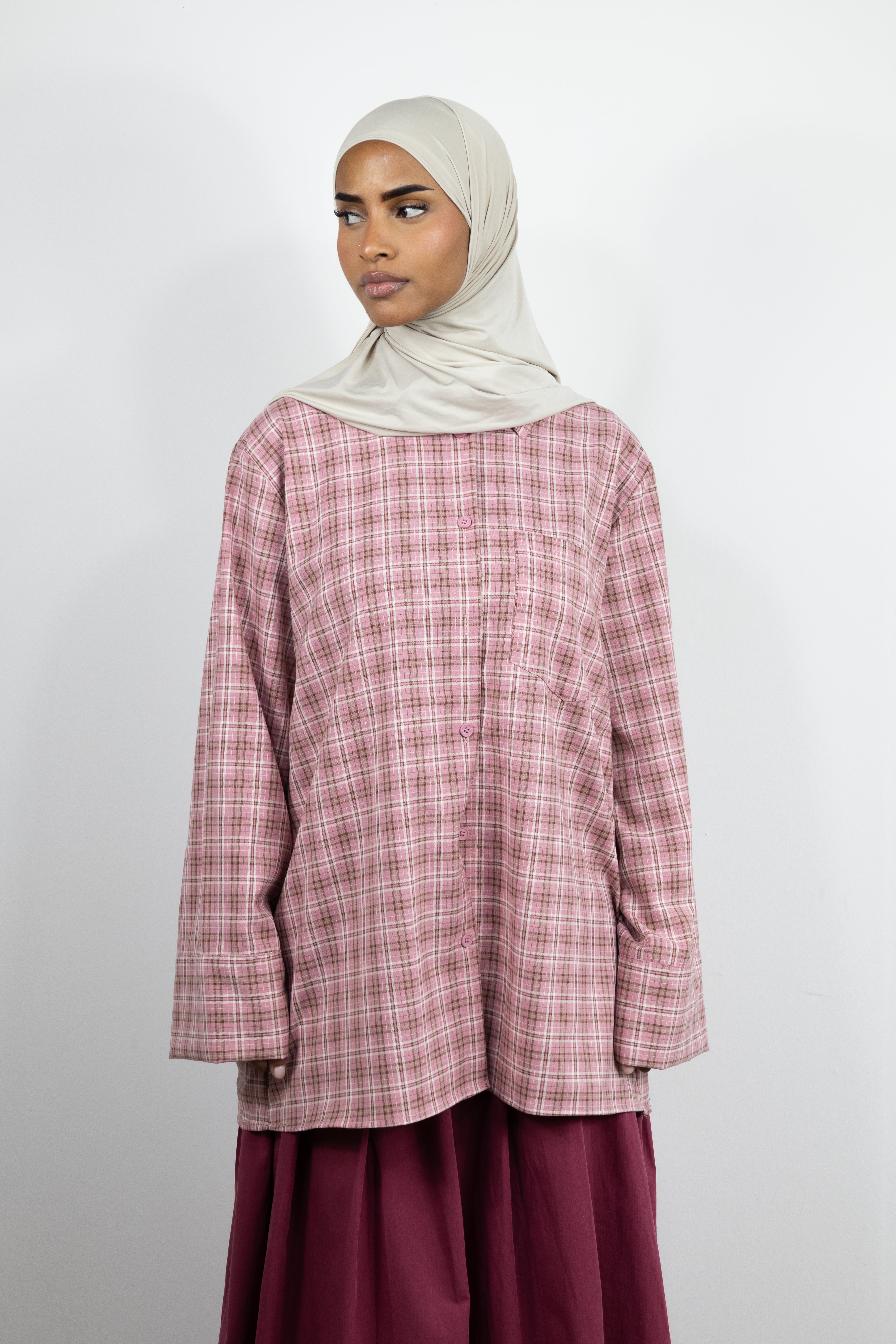 Chemise a carreaux - Rose