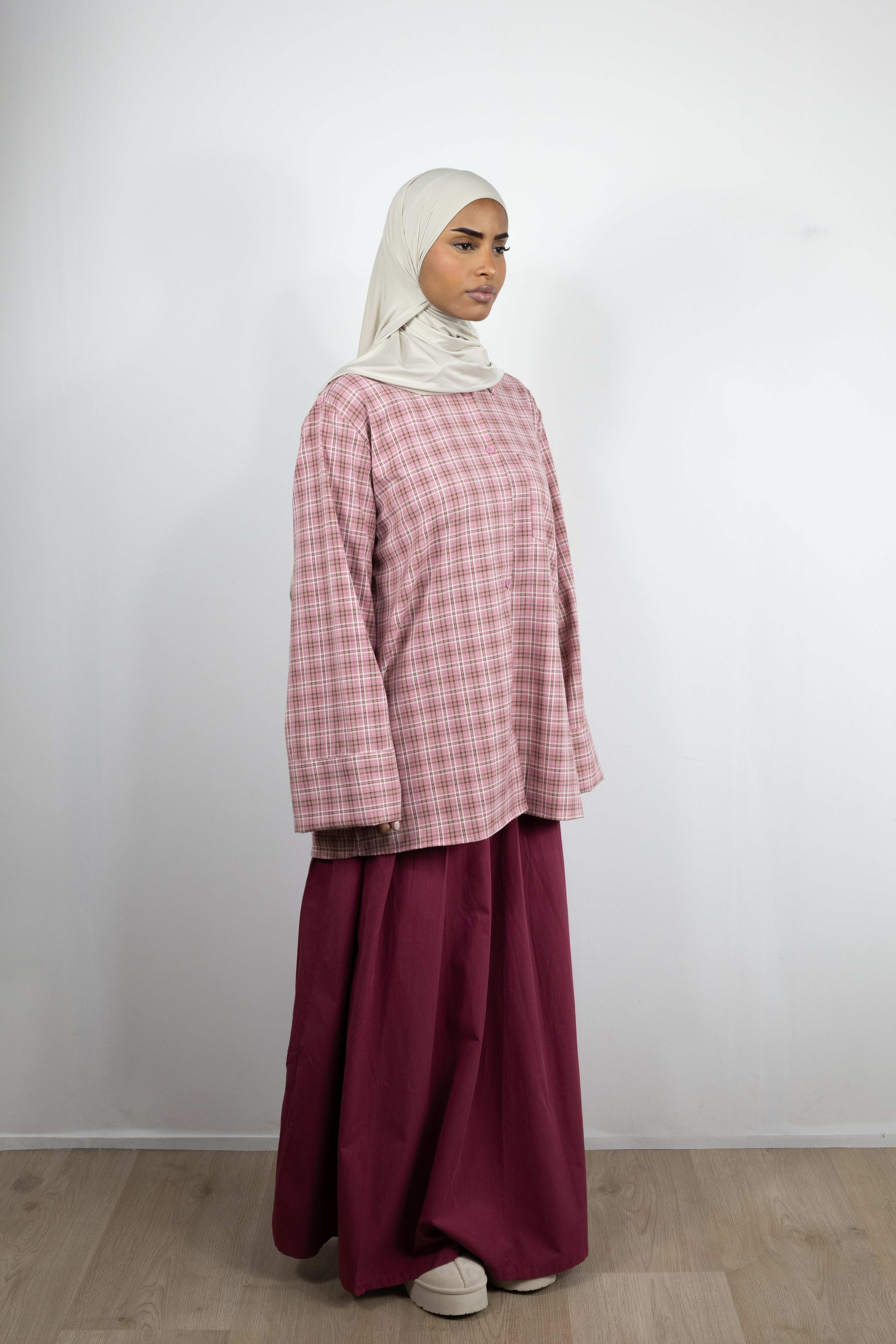 Chemise a carreaux - Rose