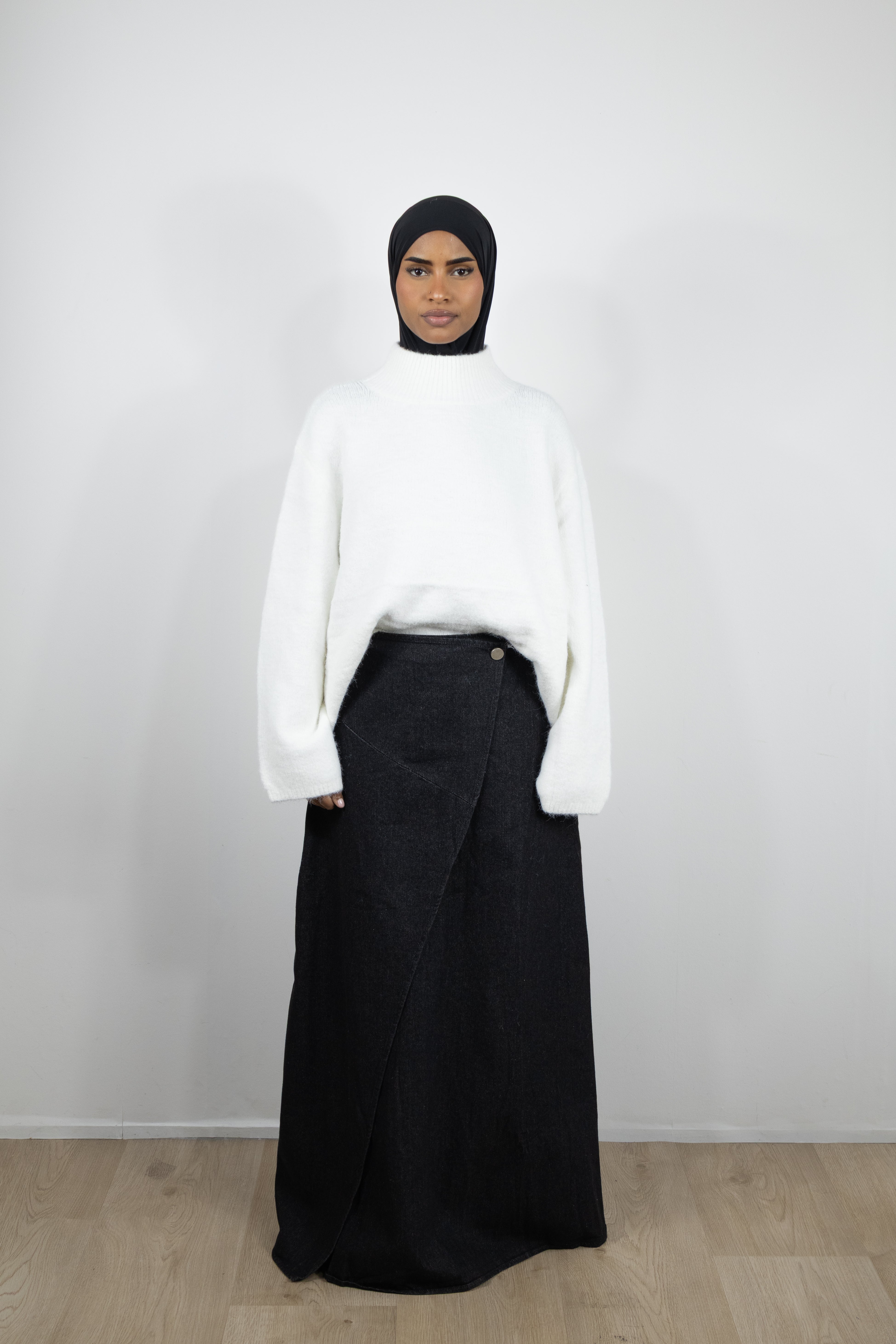 Jupe en jean asymétrique - Noir