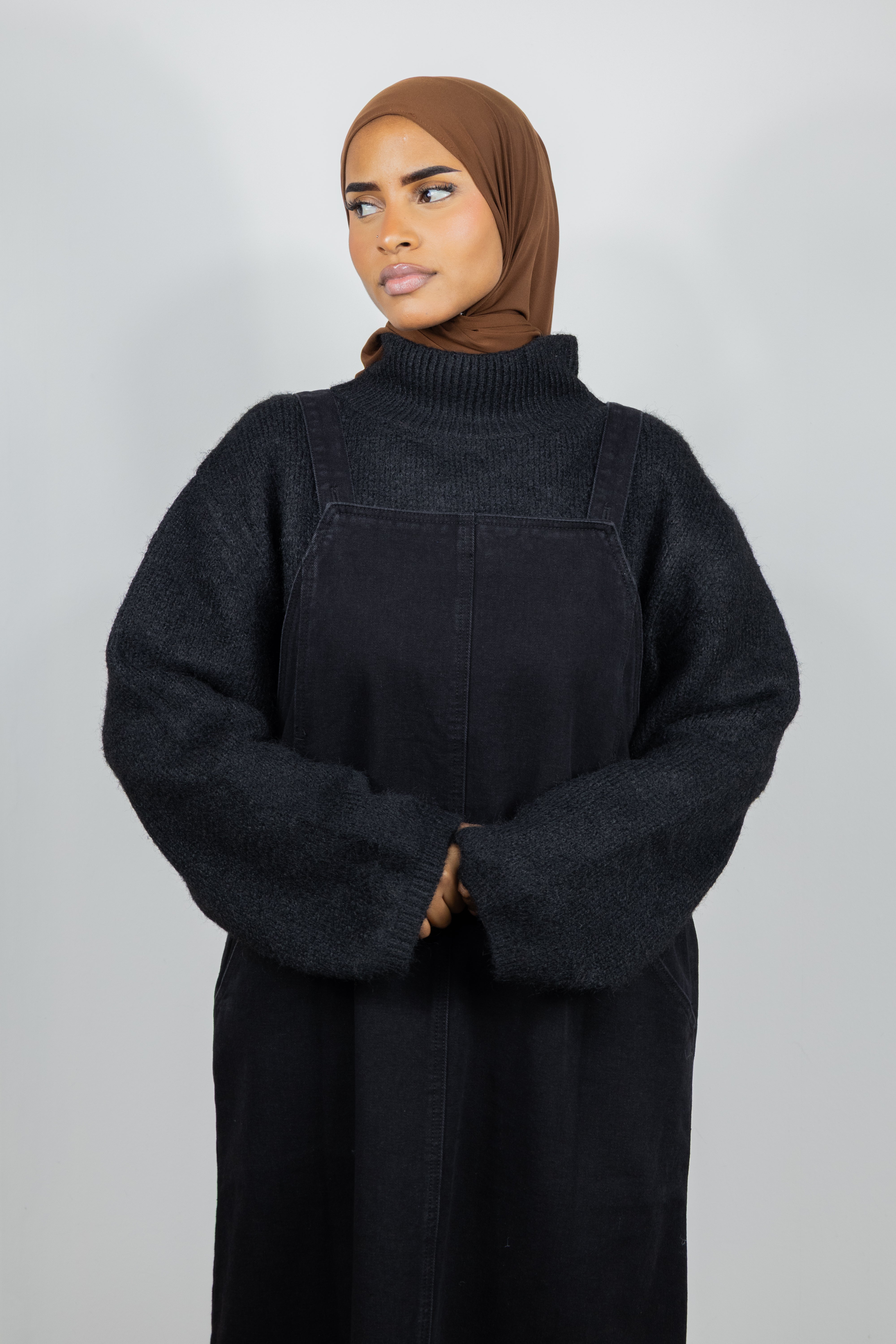 Pull col montant laine - Noir