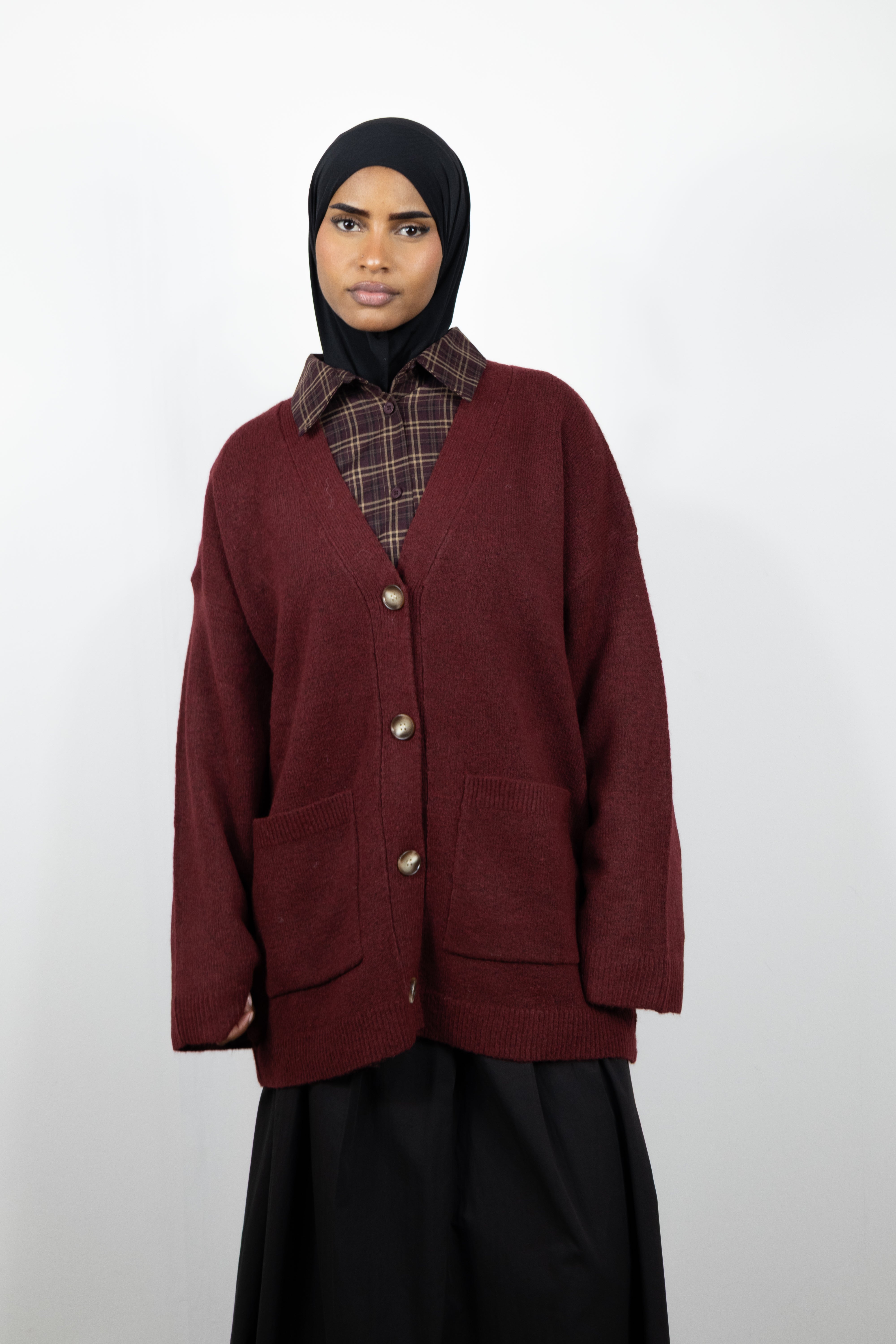 Cardigan laine - Bordeaux