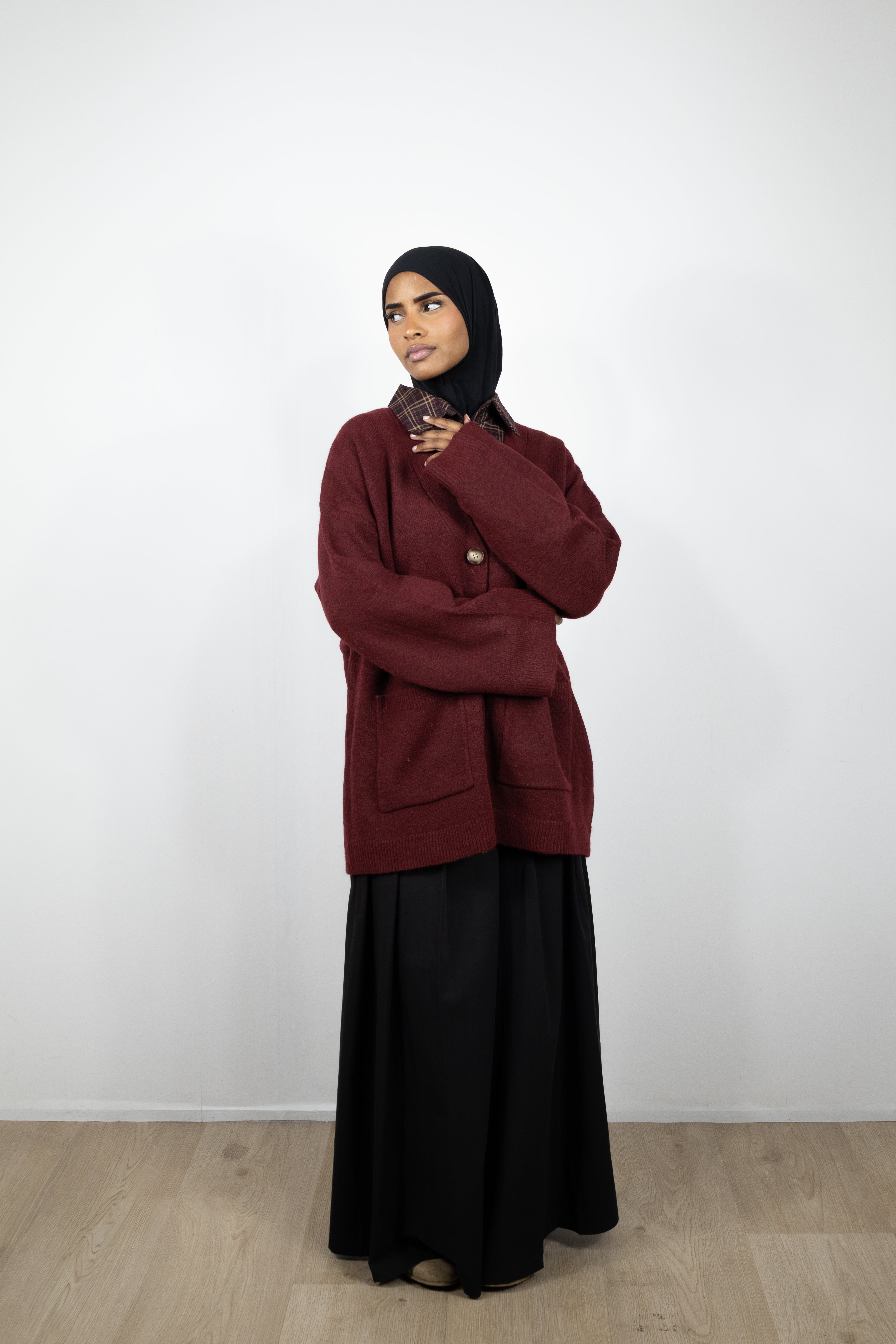 Cardigan laine - Bordeaux