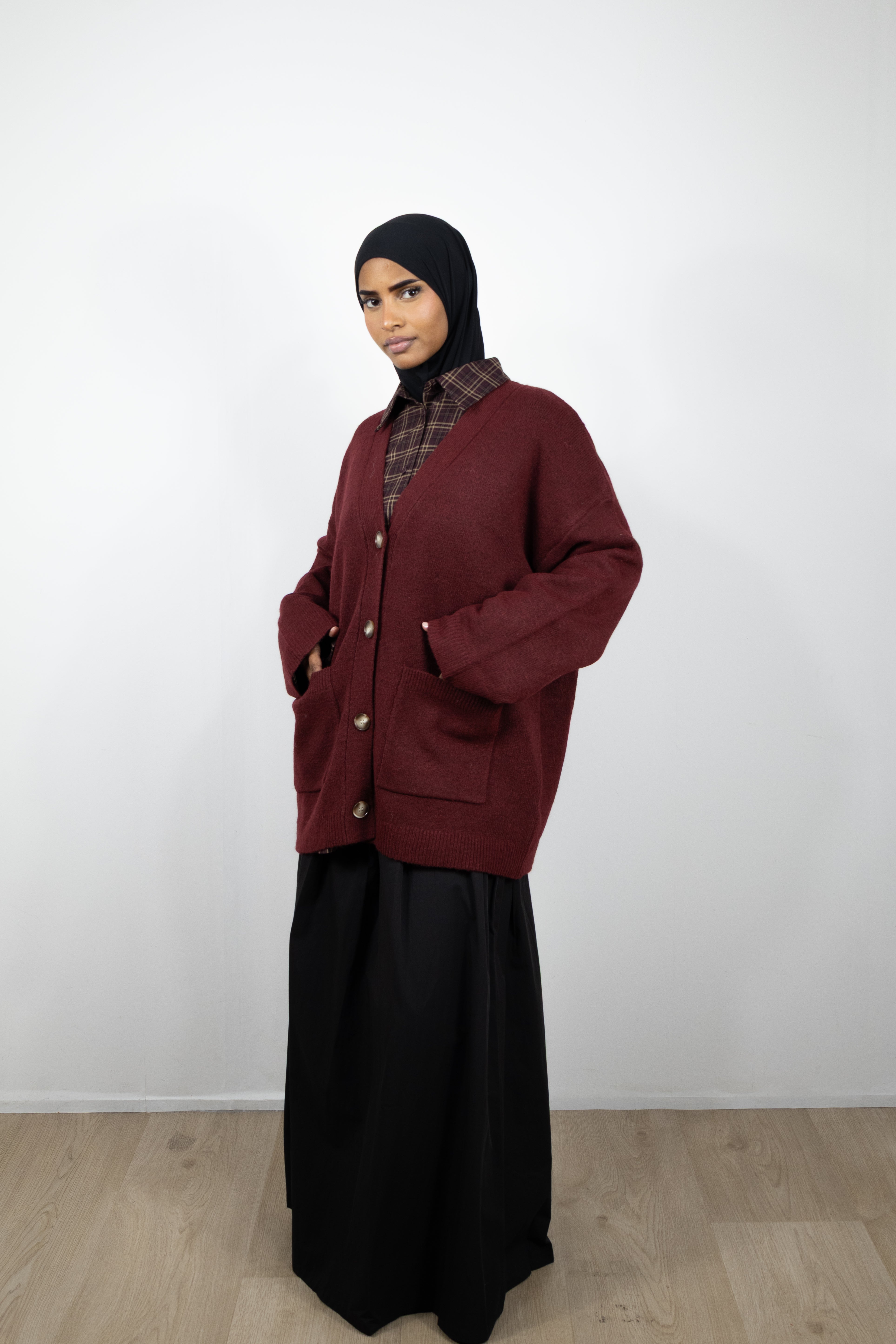 Cardigan laine - Bordeaux