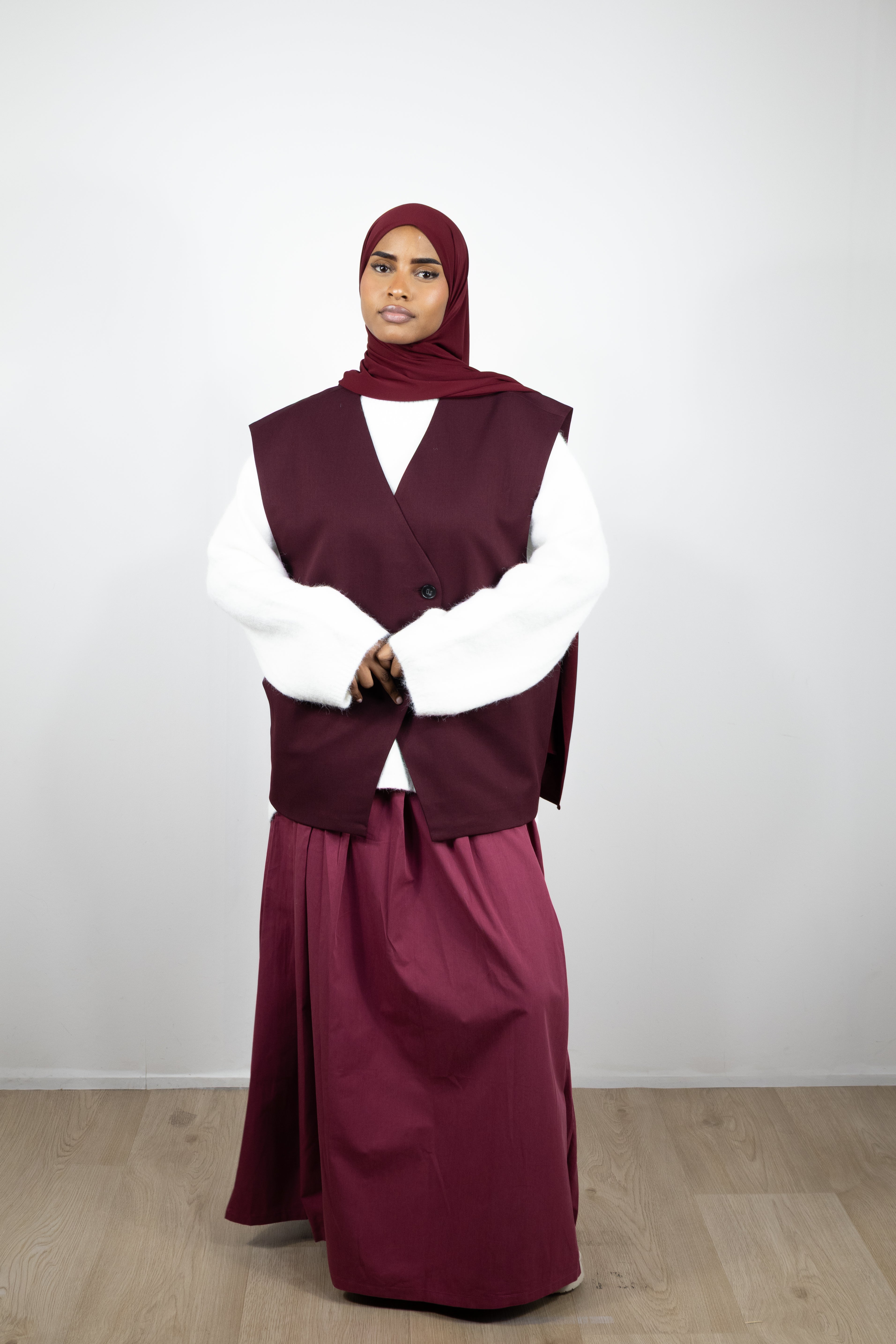 Blazer sans manches asymétrique - Prune