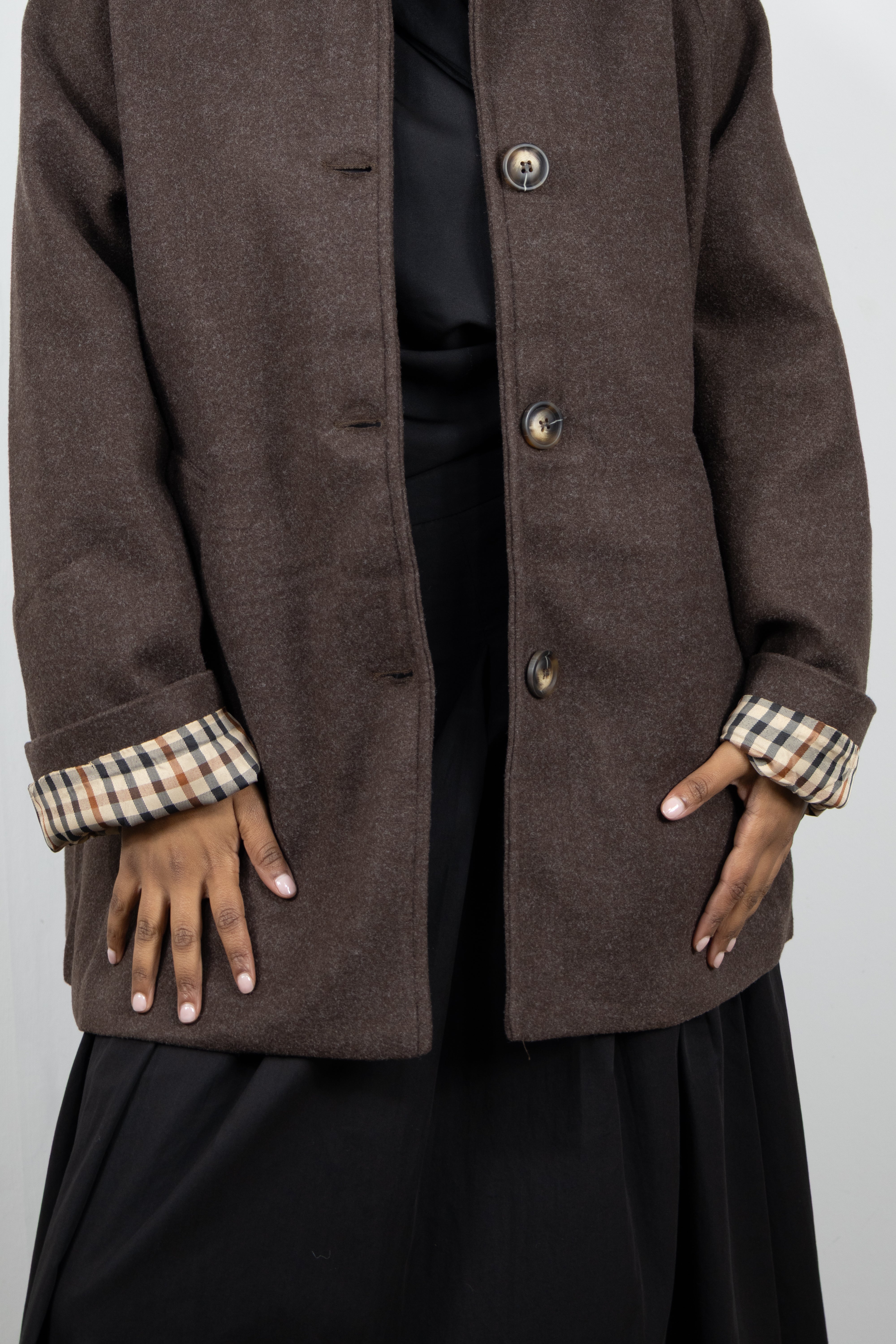 Manteau a revers - Marron