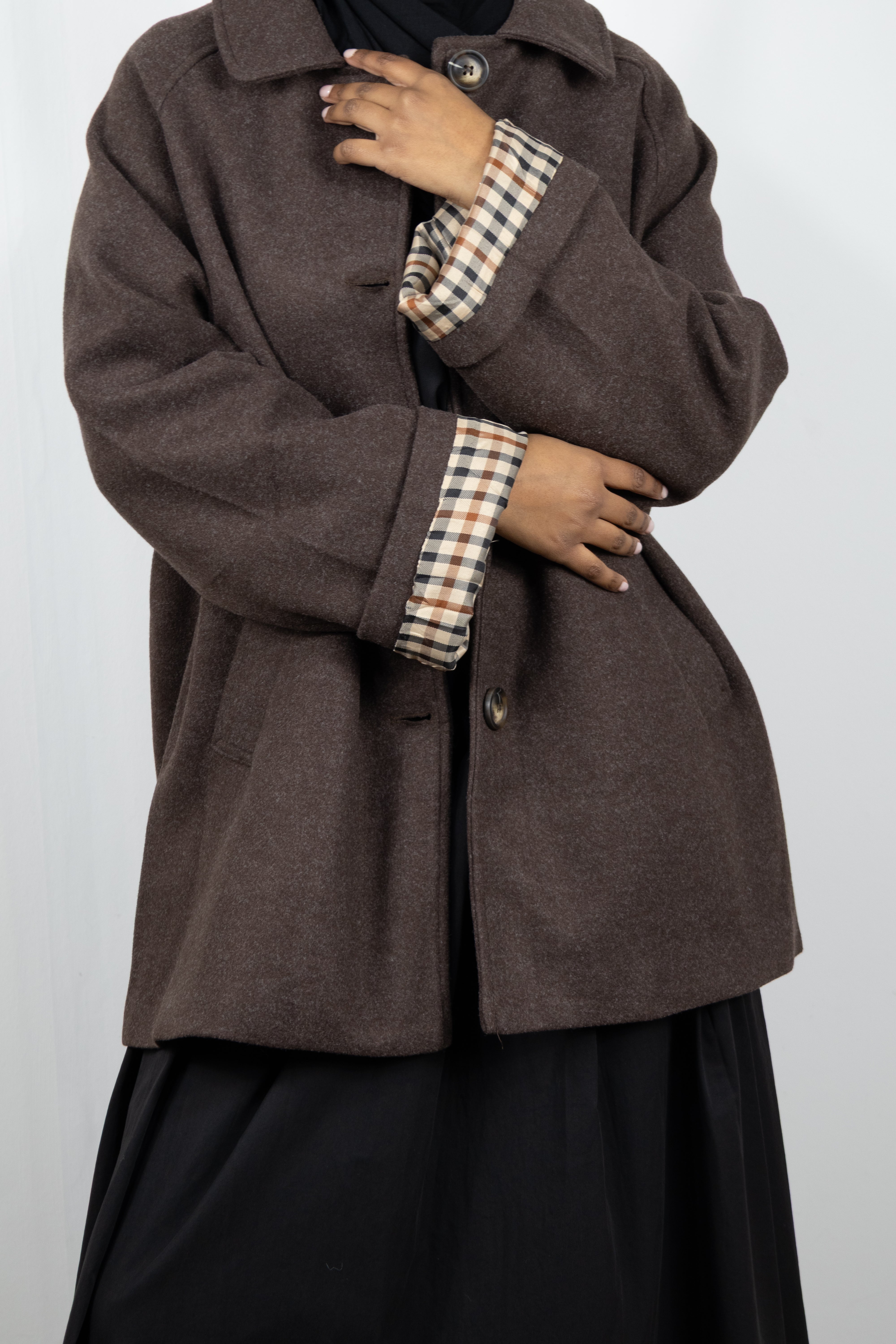 Manteau a revers - Marron