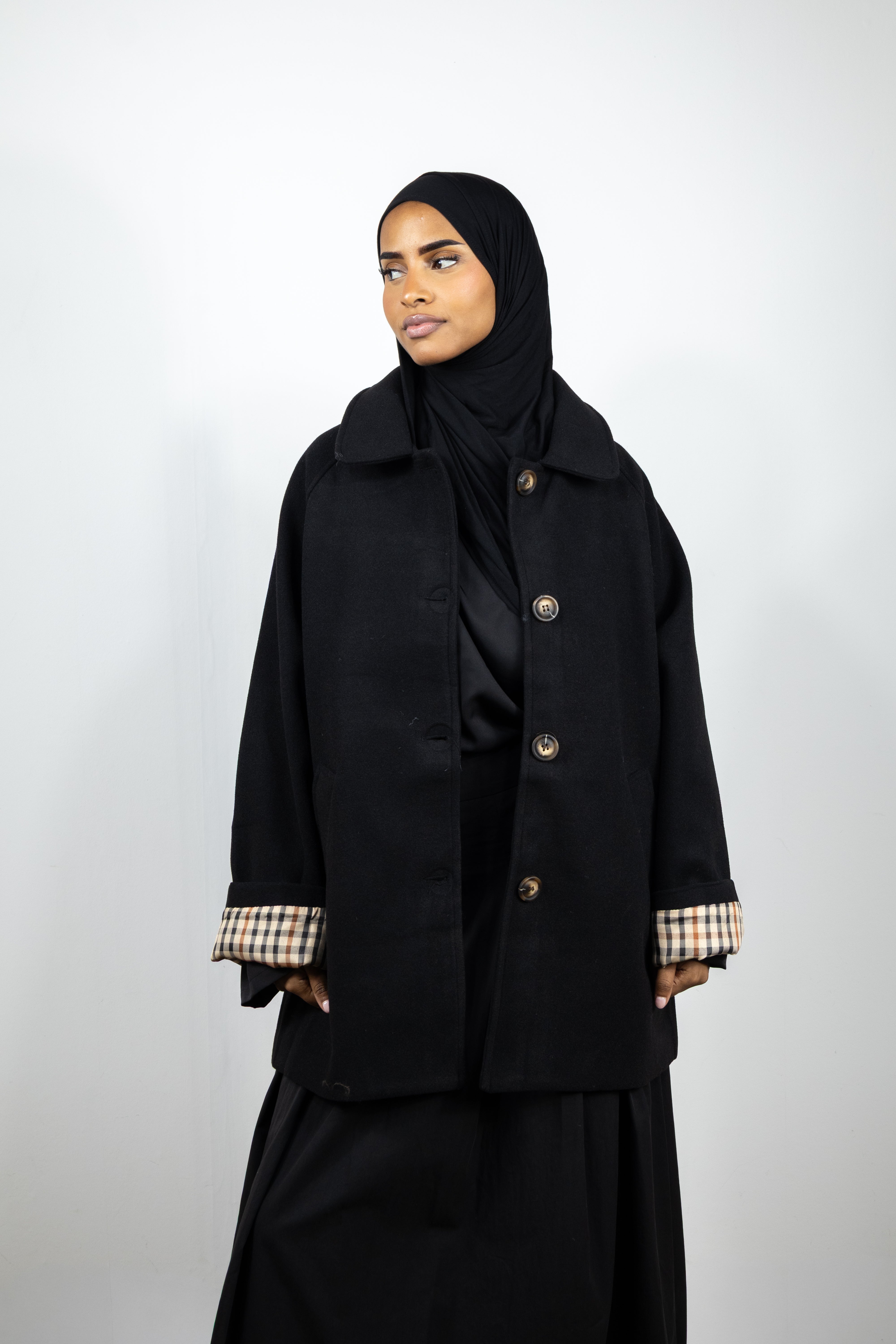 Manteau a revers - Noir