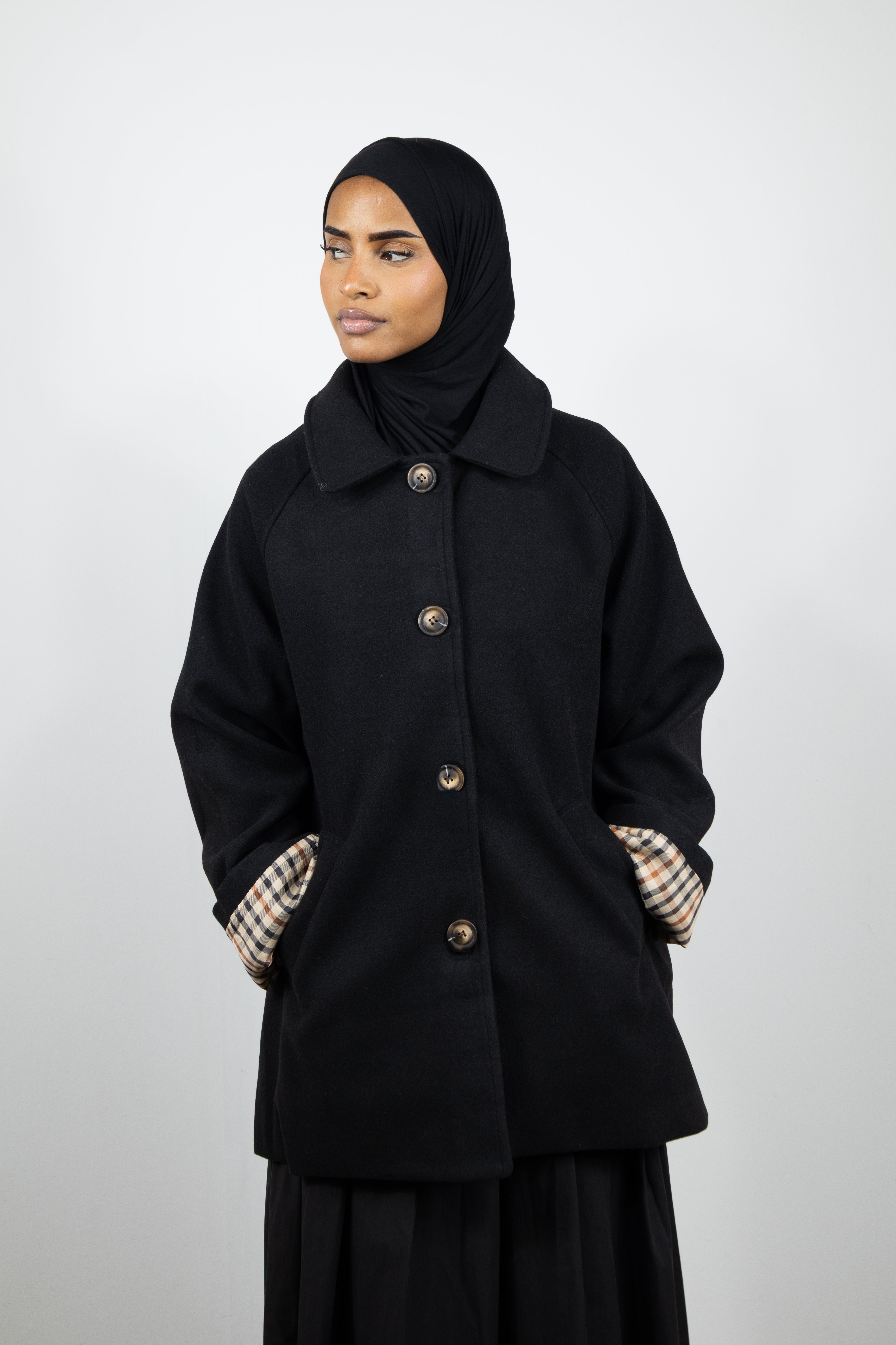 Manteau a revers - Noir