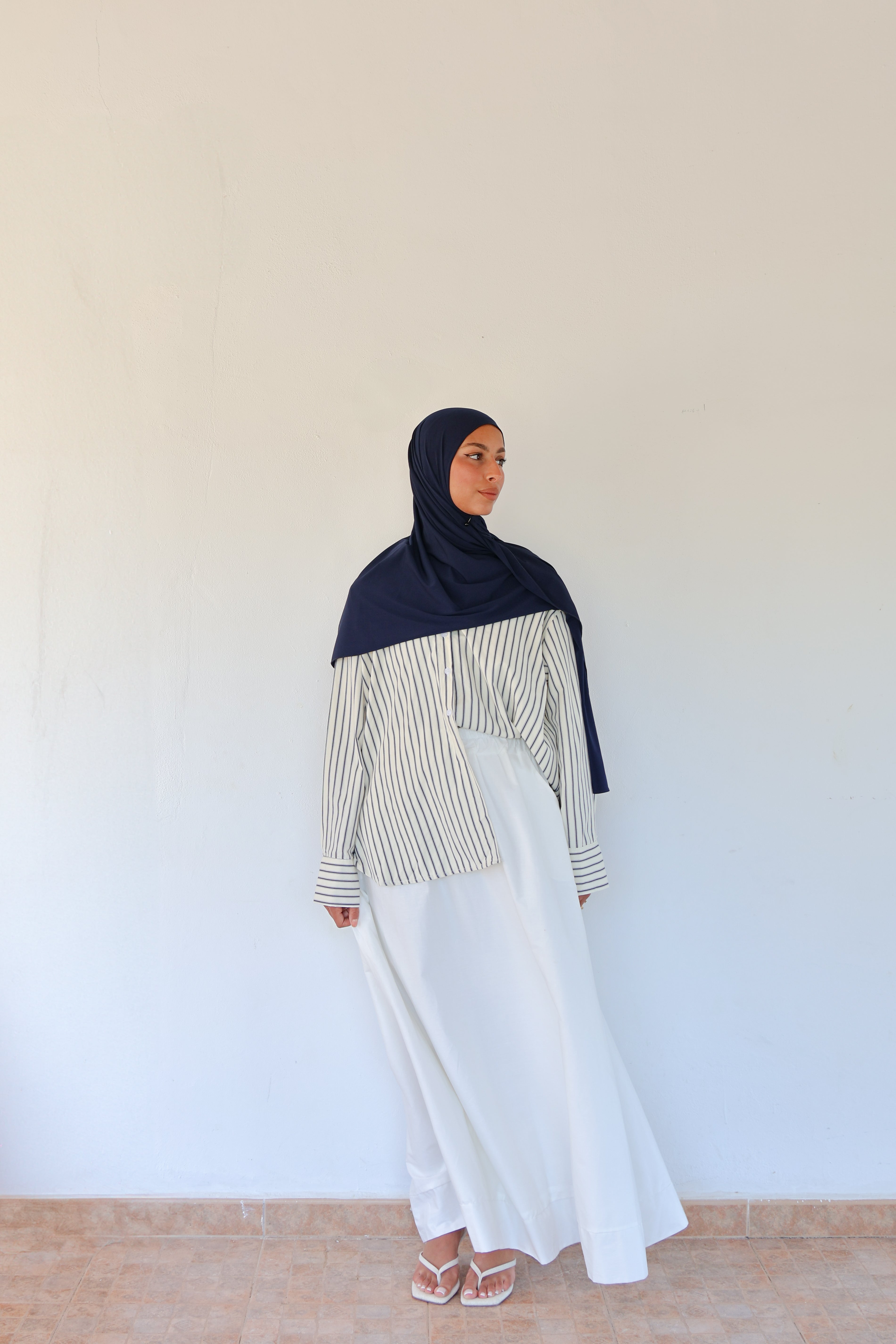 Cotton skirt - White lined