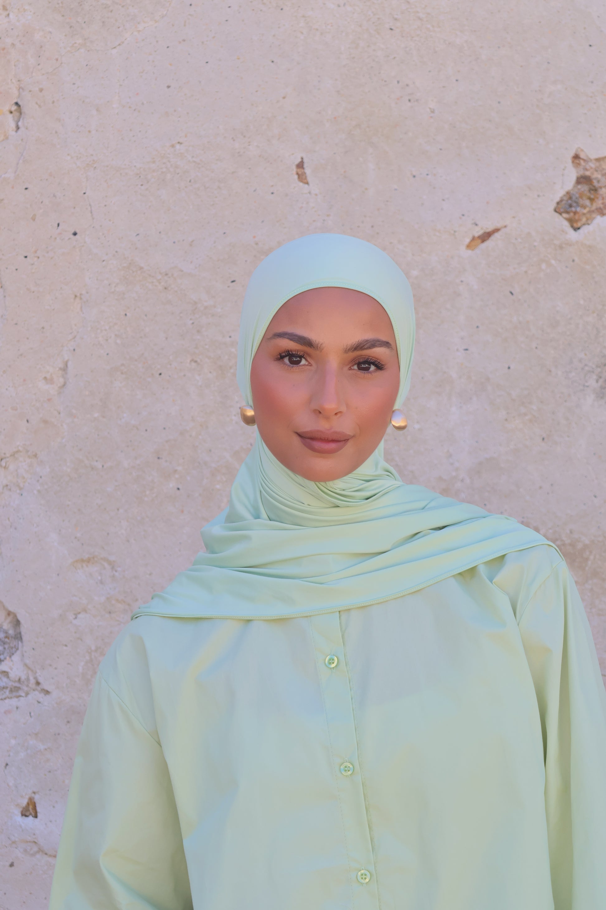 Flowing jersey hijab - Aloe