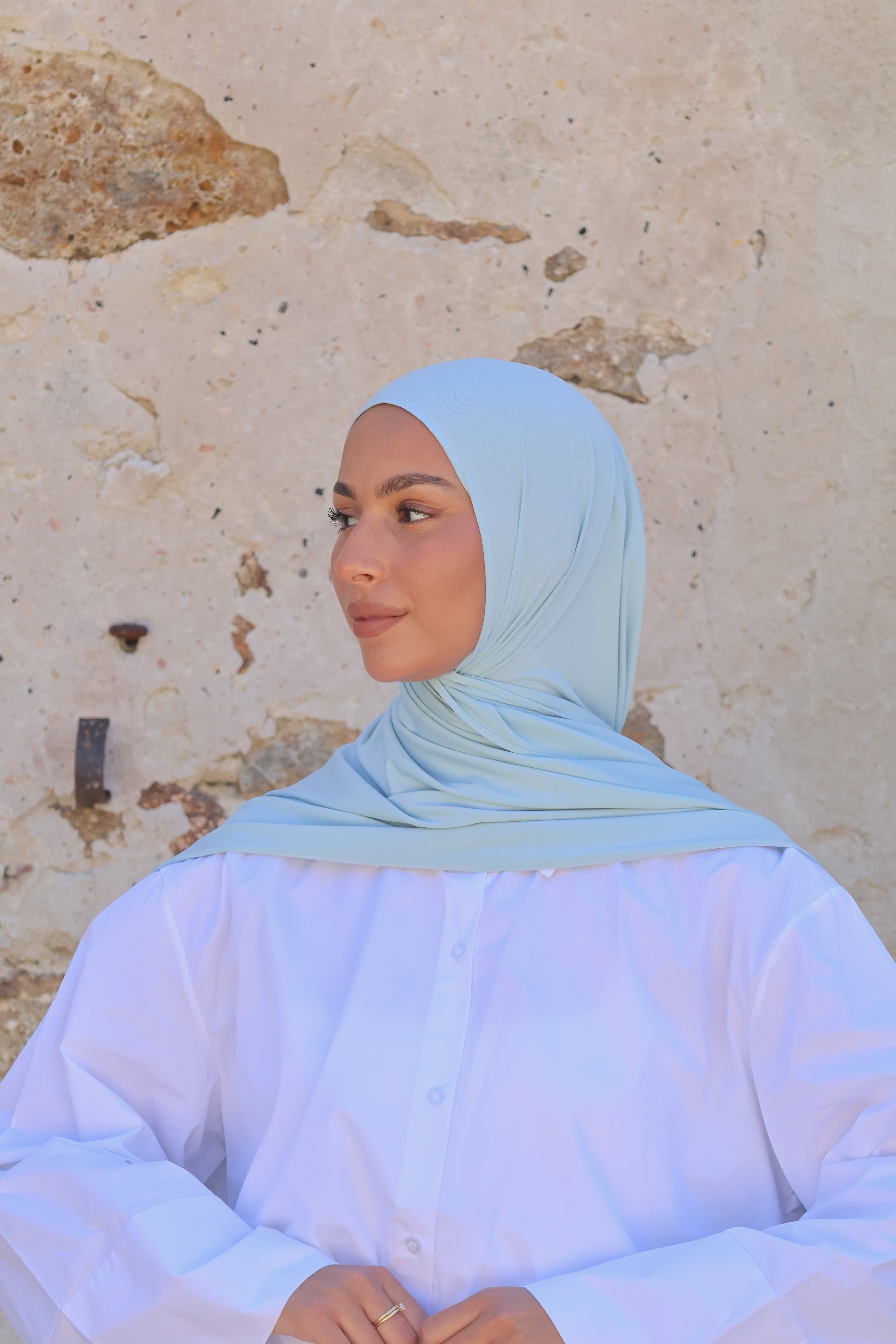 Hijab en jersey premium - Aqua