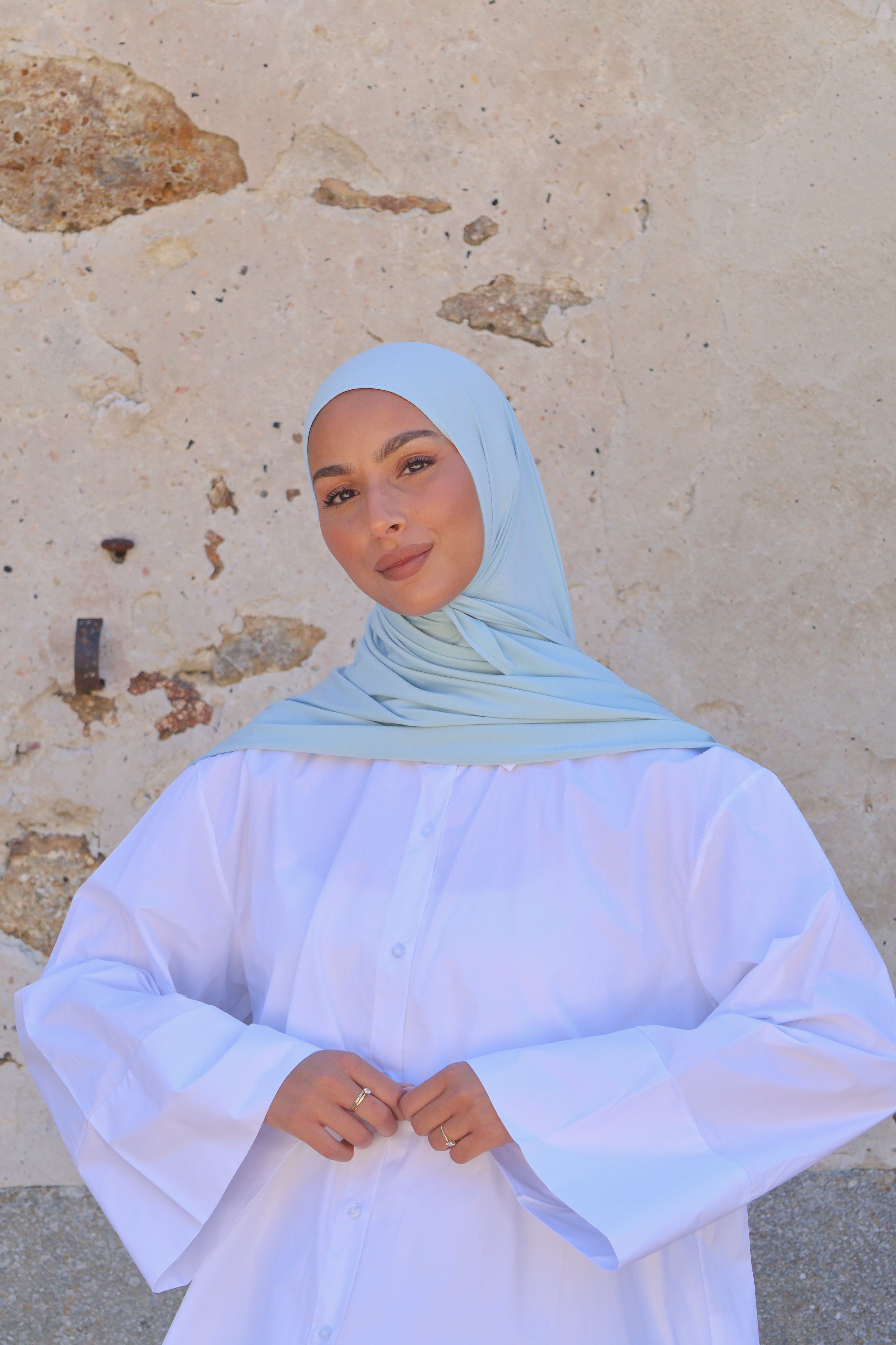 Hijab en jersey premium - Aqua