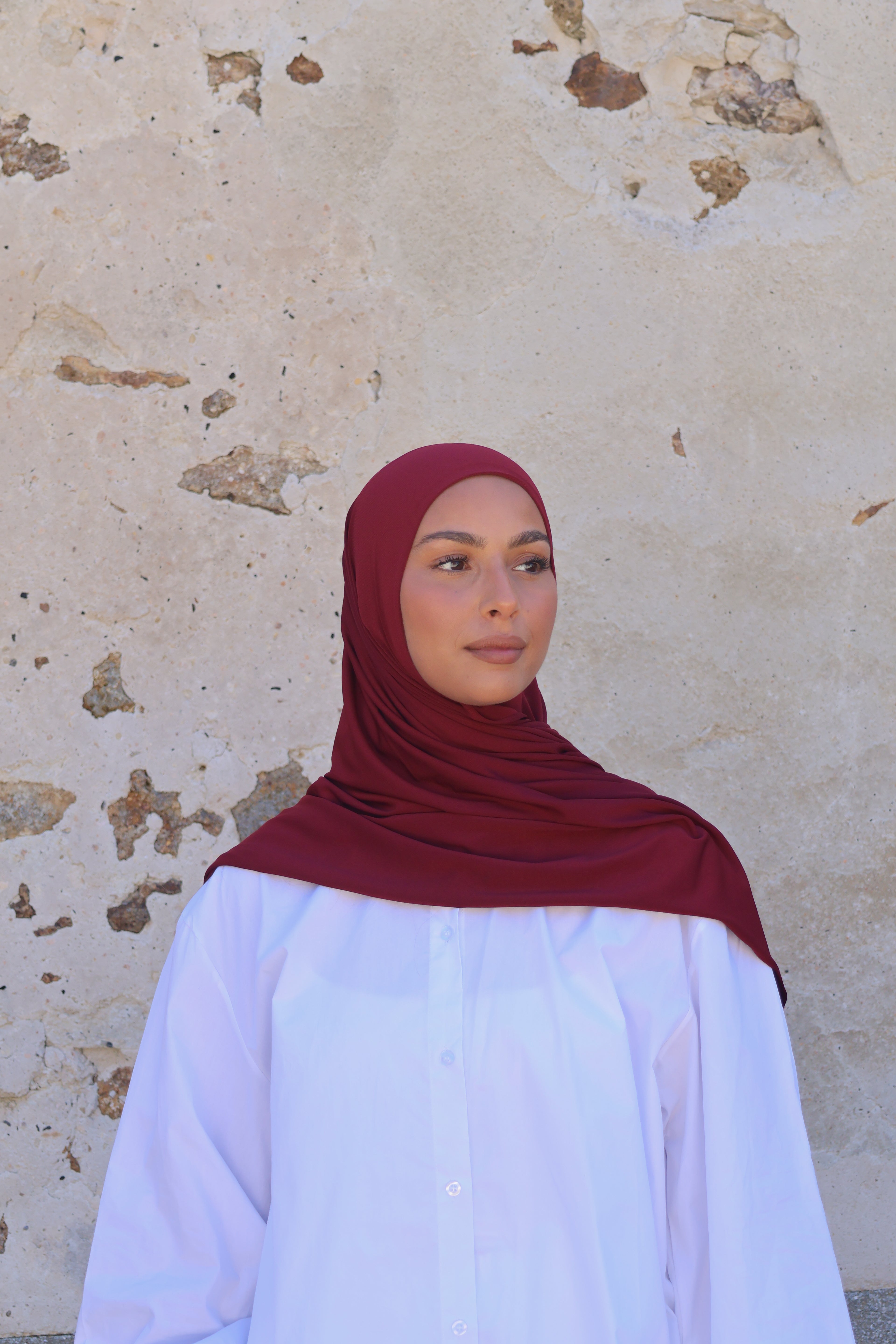 Hijab en jersey premium - Burgundy