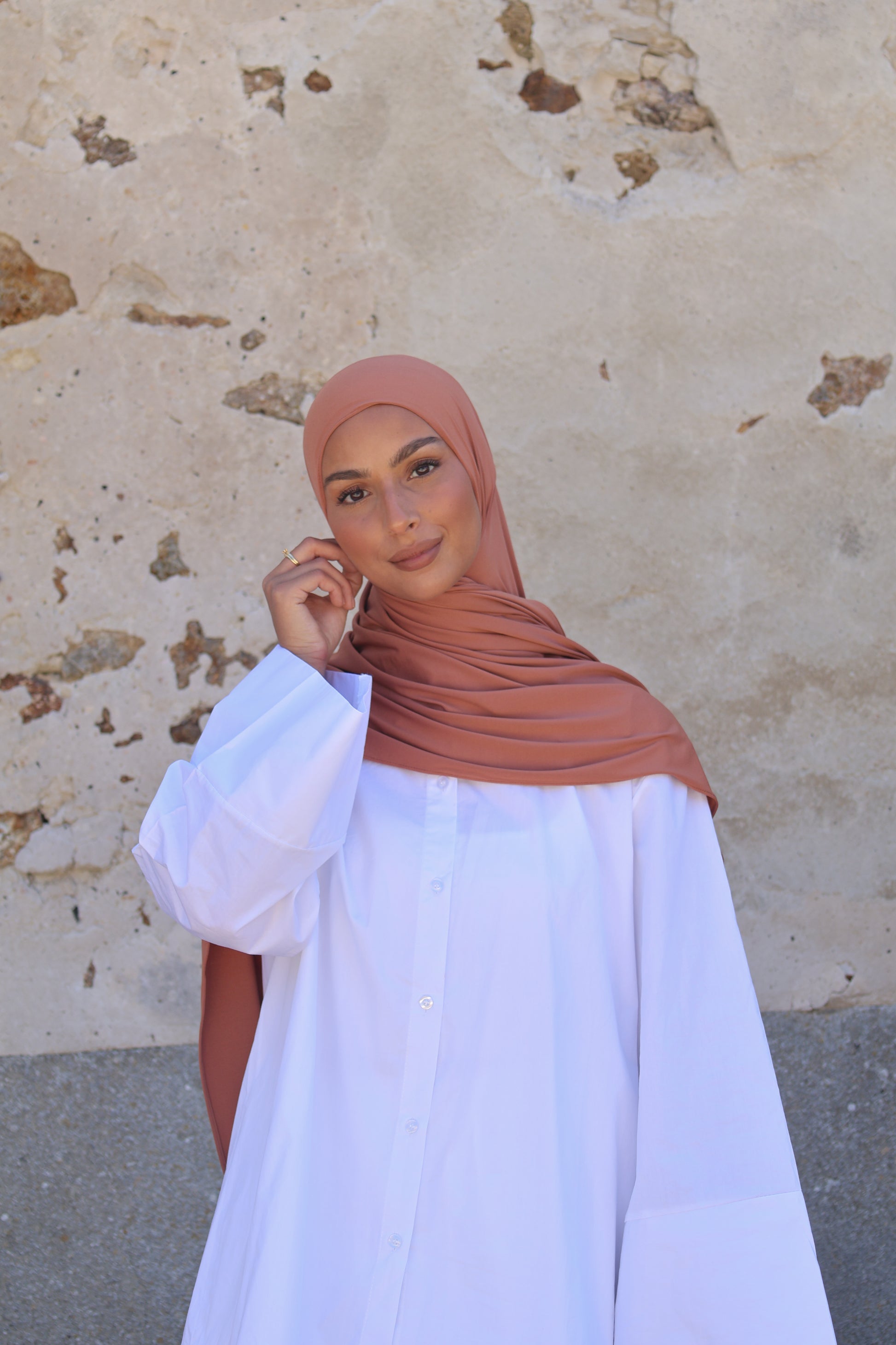 Hijab en jersey premium - Mocha